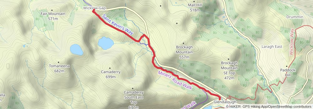 St Kevins Way Pilgrim Path stage 2 Map