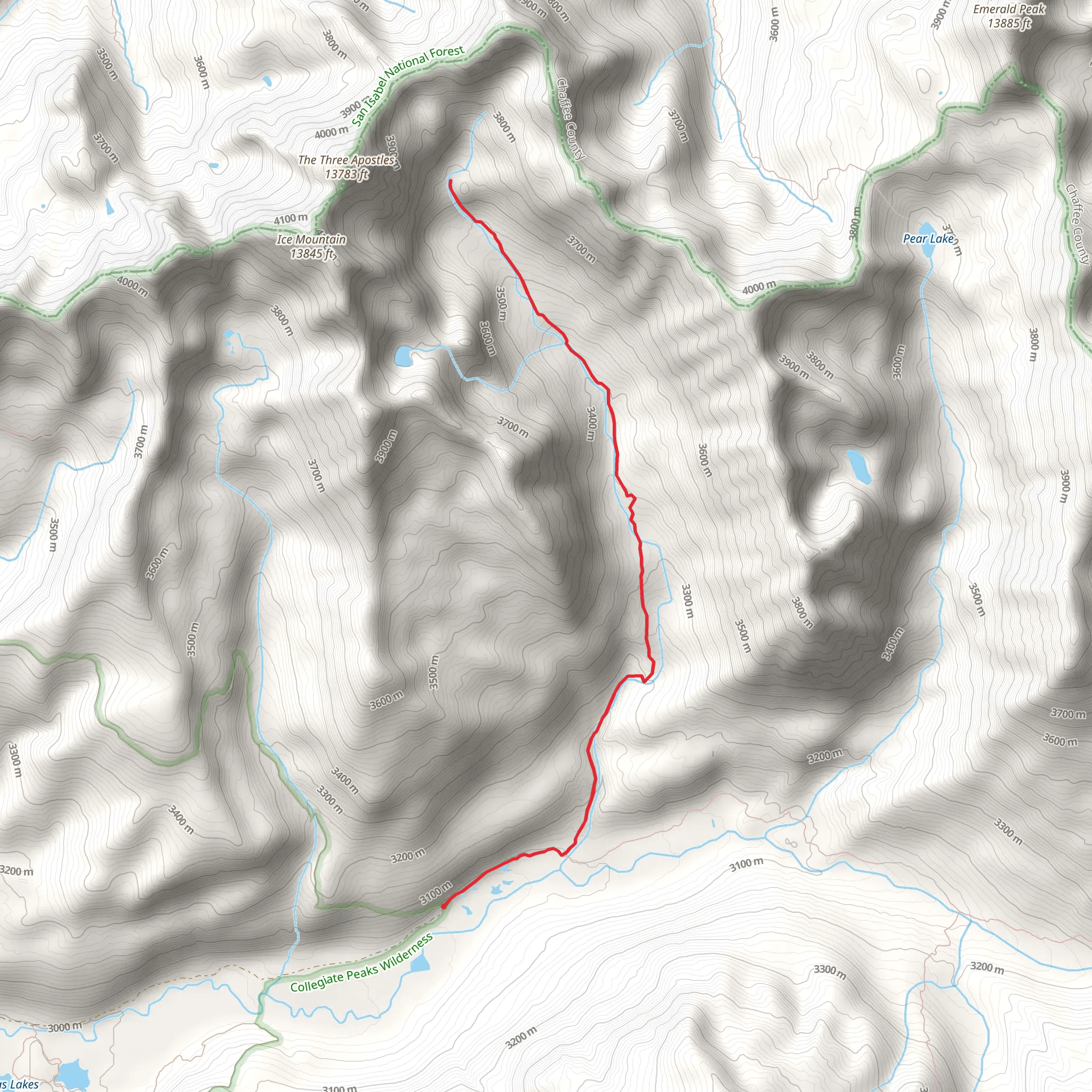 Texas Creek and Waterloo Gulch Trail mobile static map