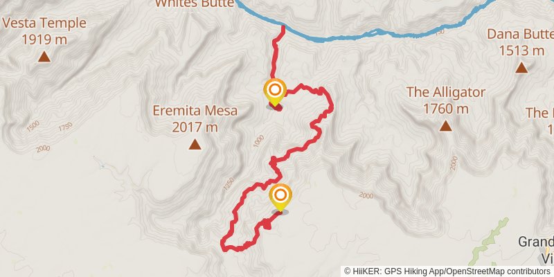 Lower Hermit Trail via Hermit Trail stage 3 Map