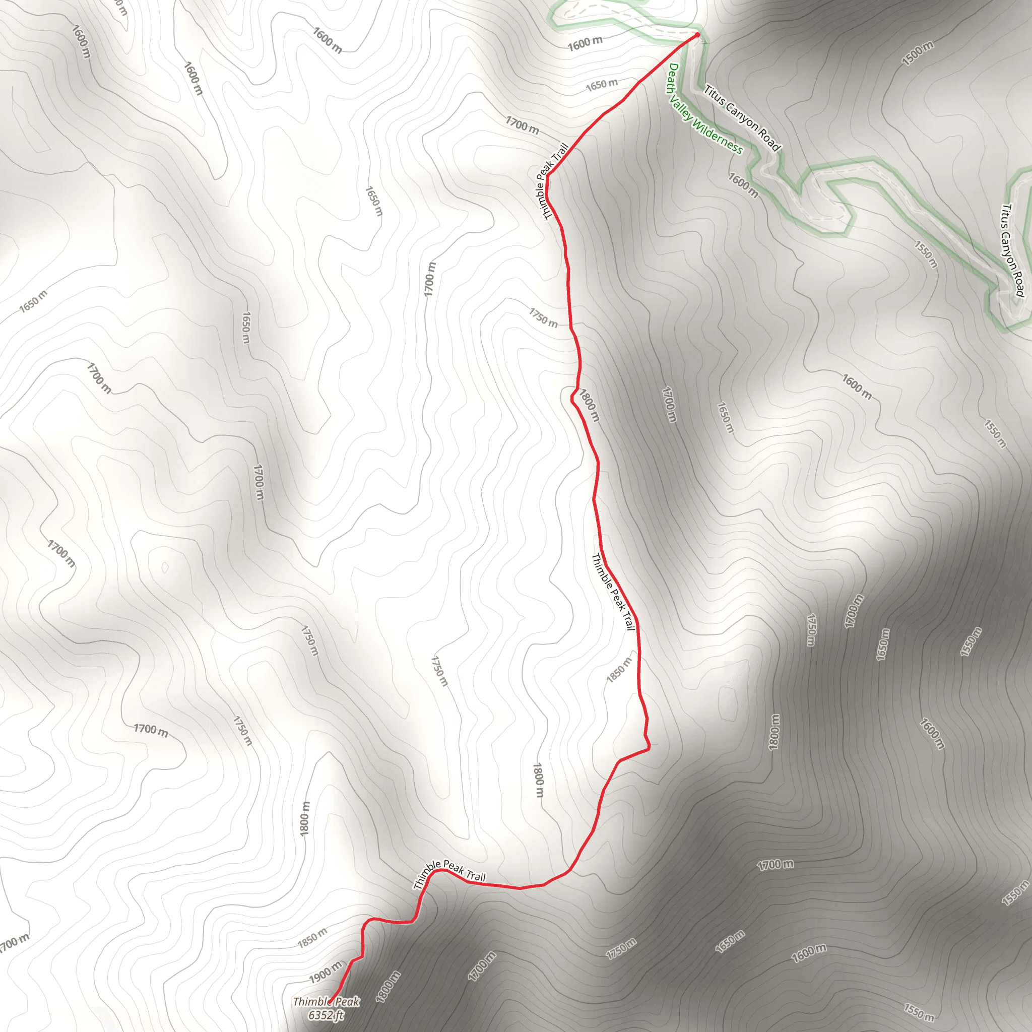 Thimble Peak mobile static map