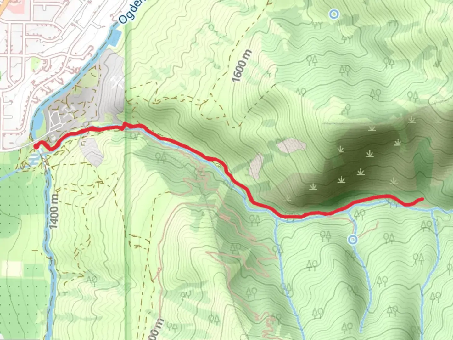 An image depicting the trail White Rock Trail and Perry Canyon Trail and its surrounding area.