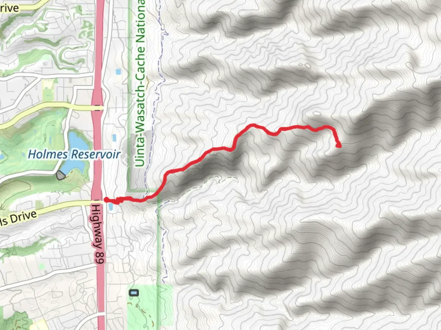 An image depicting the trail Adams Canyon Cabin via Adams Canyon Trail and its surrounding area.