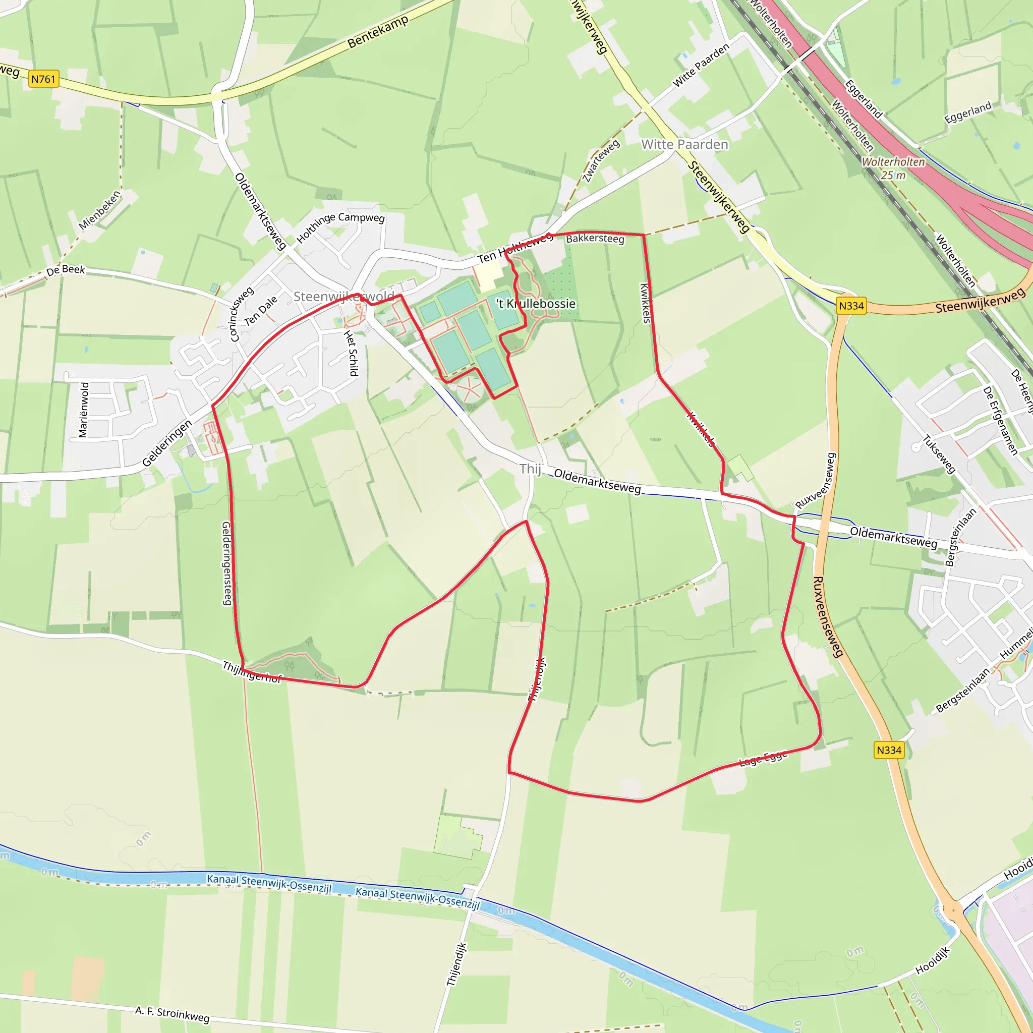 Thijlingerhof and Krullebossie Loop mobile static map