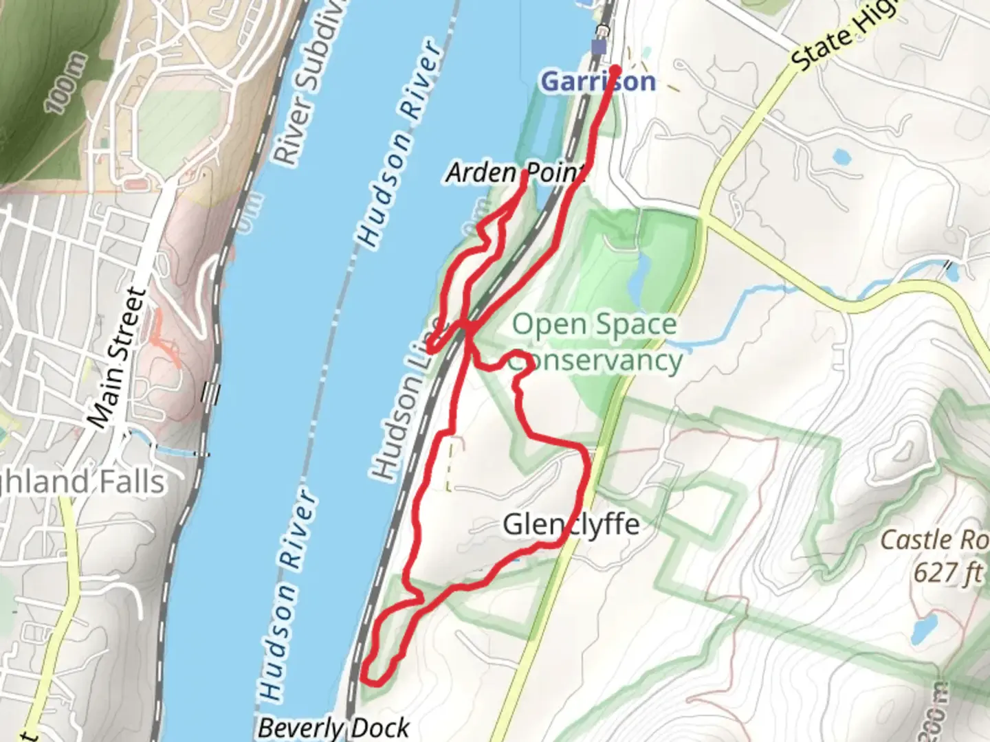 An image depicting the trail Hudson River Loop - Garrison and its surrounding area.