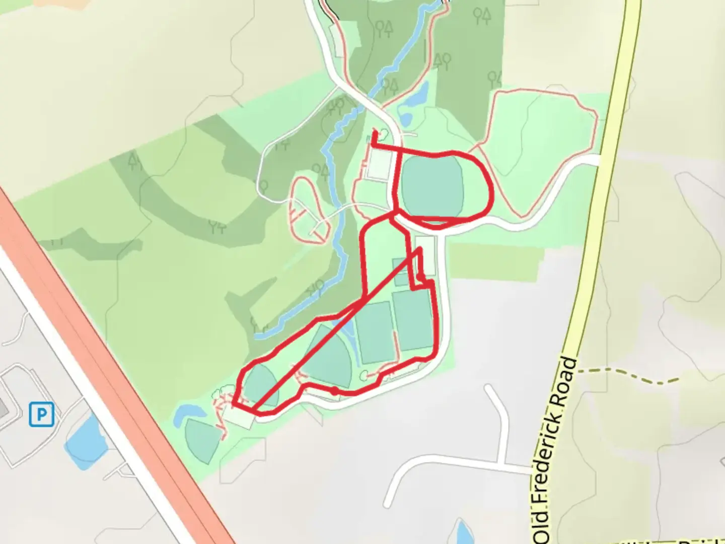 An image depicting the trail Utica Park Loop and its surrounding area.