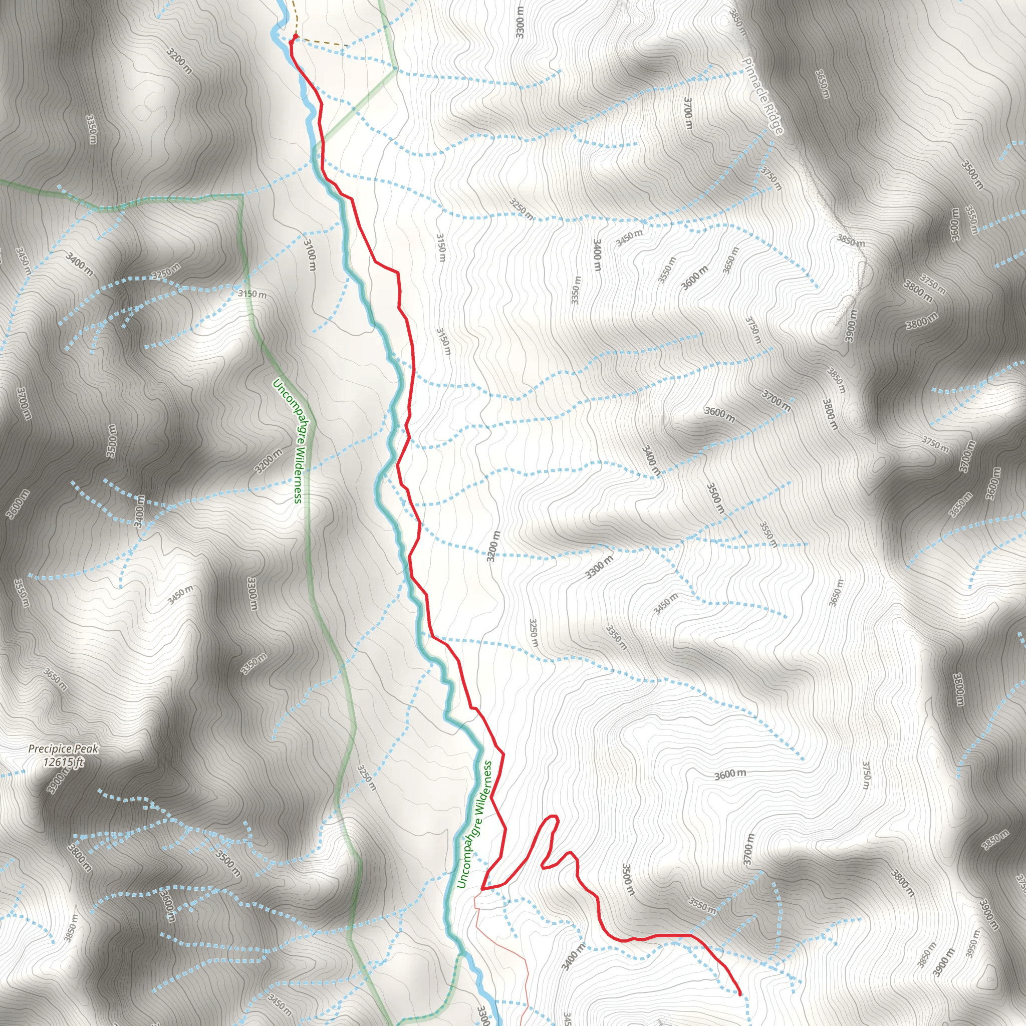 Porphyry Basin via Middle Fork Trail mobile static map