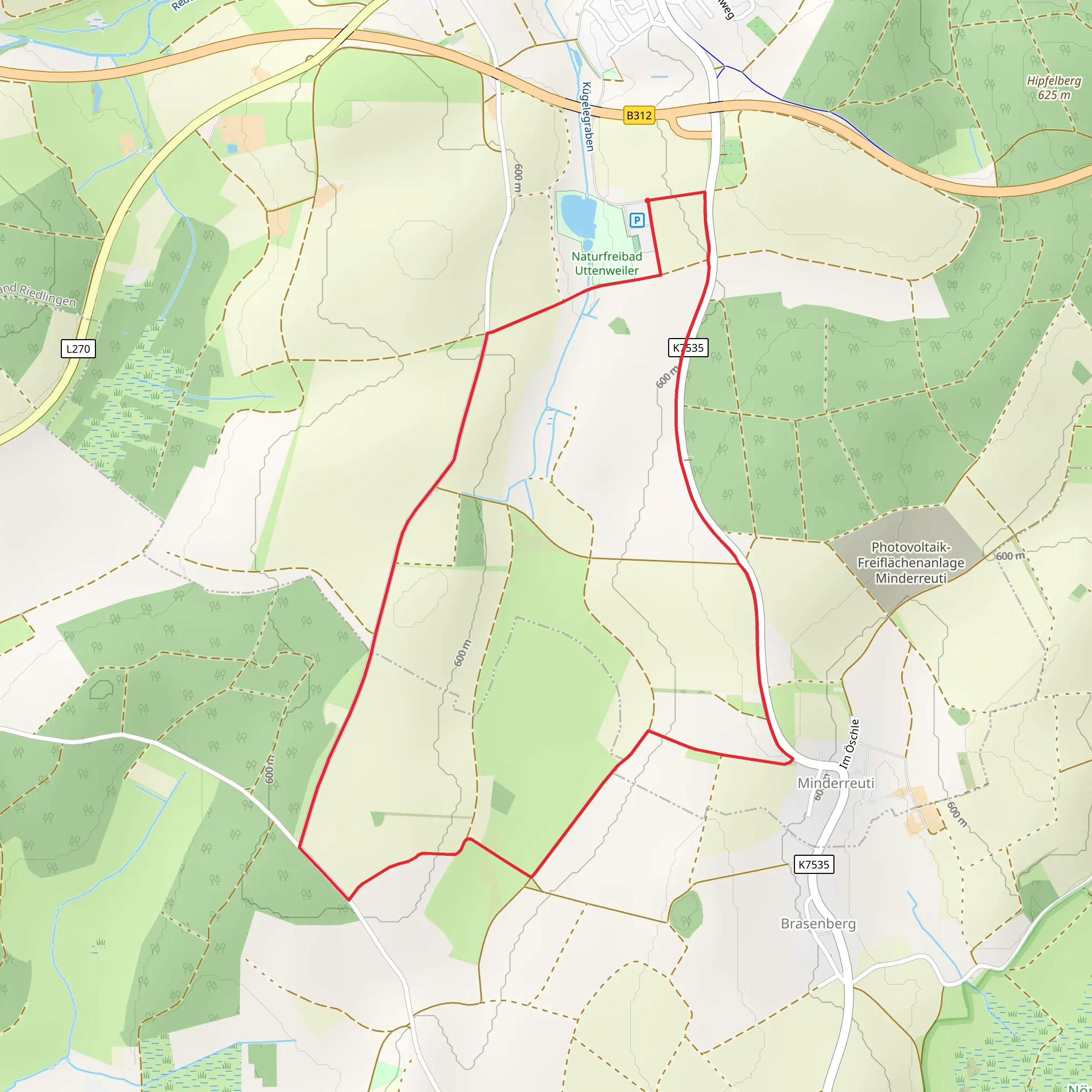 Speckeneschle and Kuegele Loop mobile static map