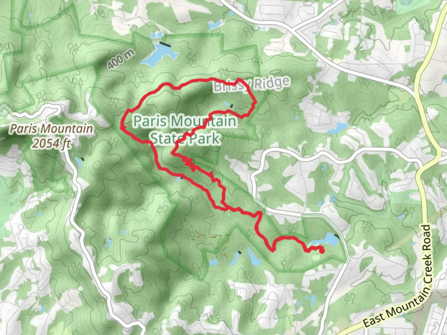 An image depicting the trail Mountain Creek and Sulphur Springs Loop Trail and its surrounding area.