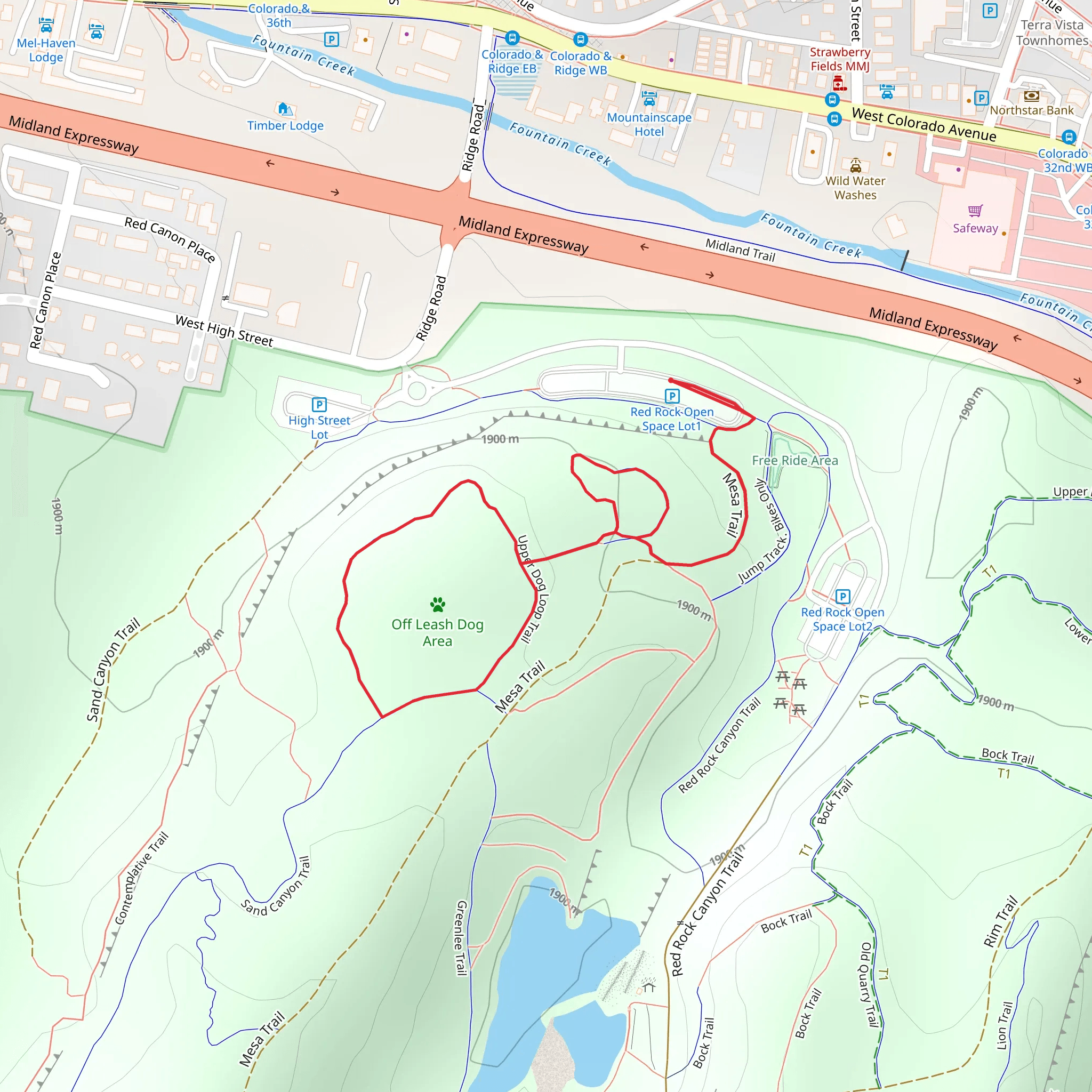 Upper-Lower Dog Loop Trail mobile static map