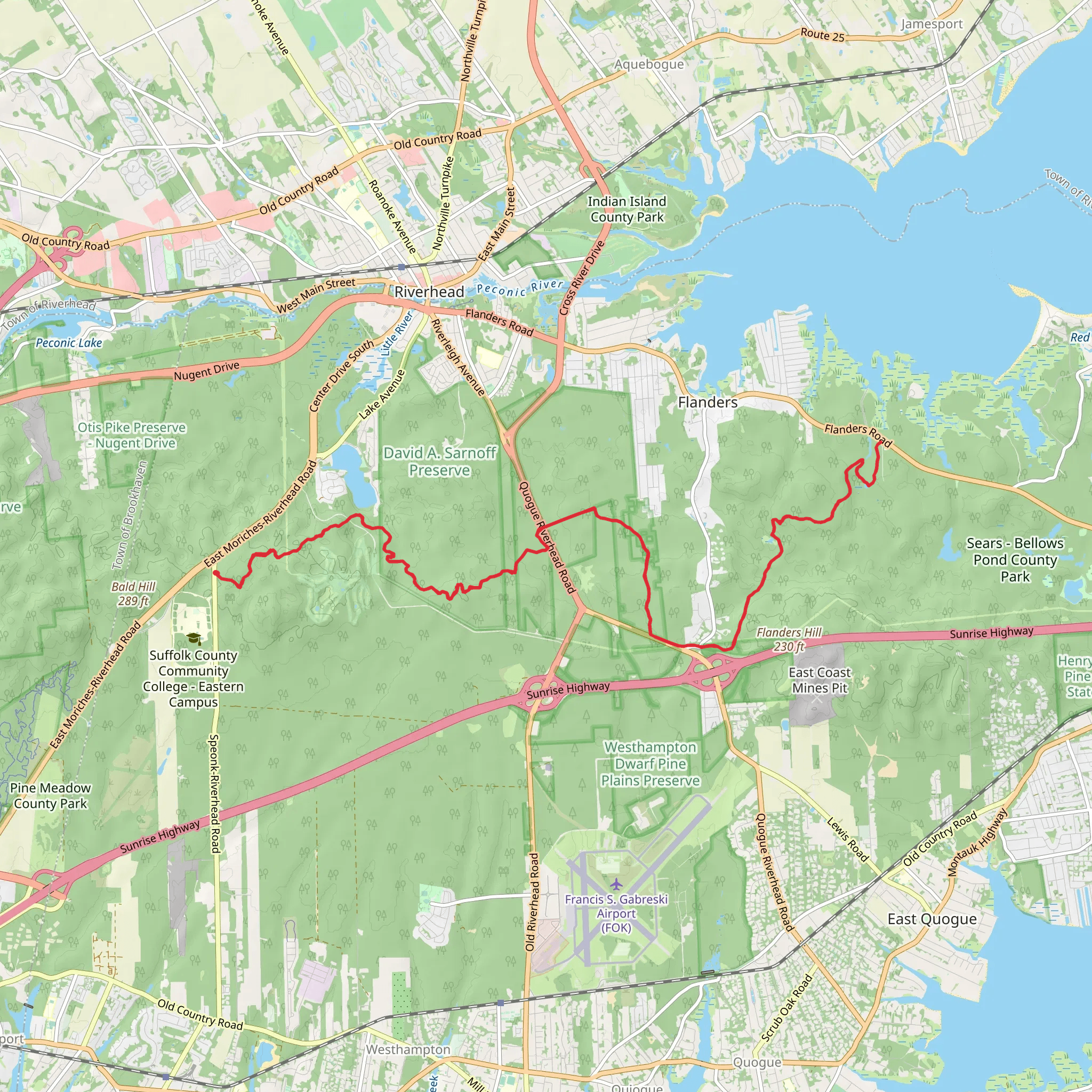 Wildwood Lake via Paumanok Path mobile static map