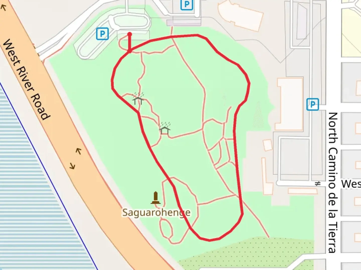 An image depicting the trail Pima Prickly Park Loop and its surrounding area.