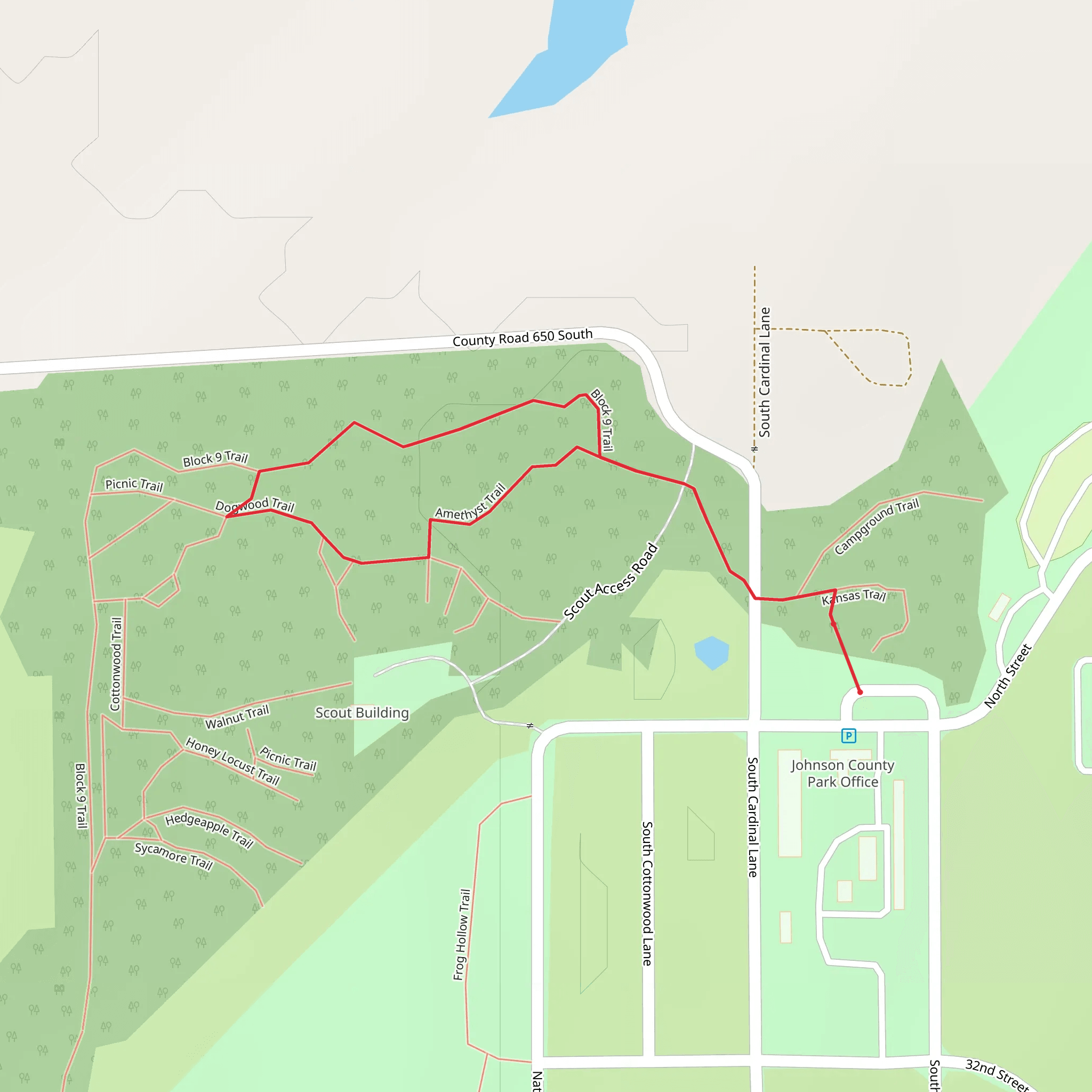 Block 9 and Amethyst Loop Trail mobile static map