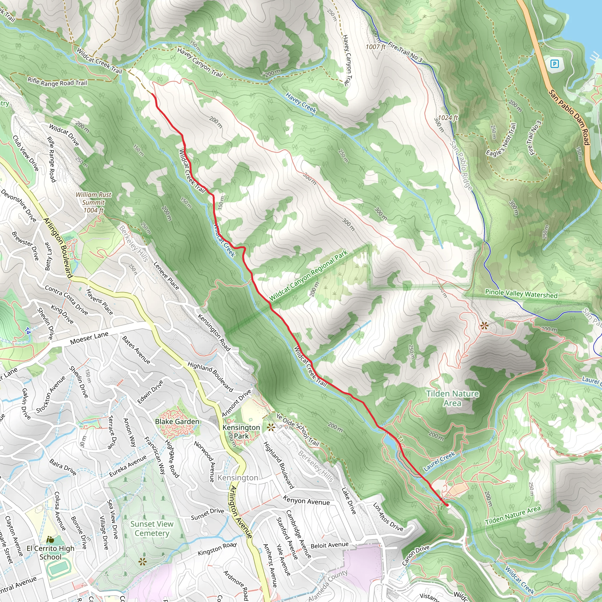 Wildcat Creek Trail - Central Park Drive mobile static map