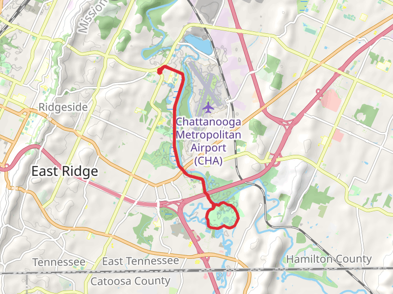 South Chickamauga Creek Greenway Out and Back