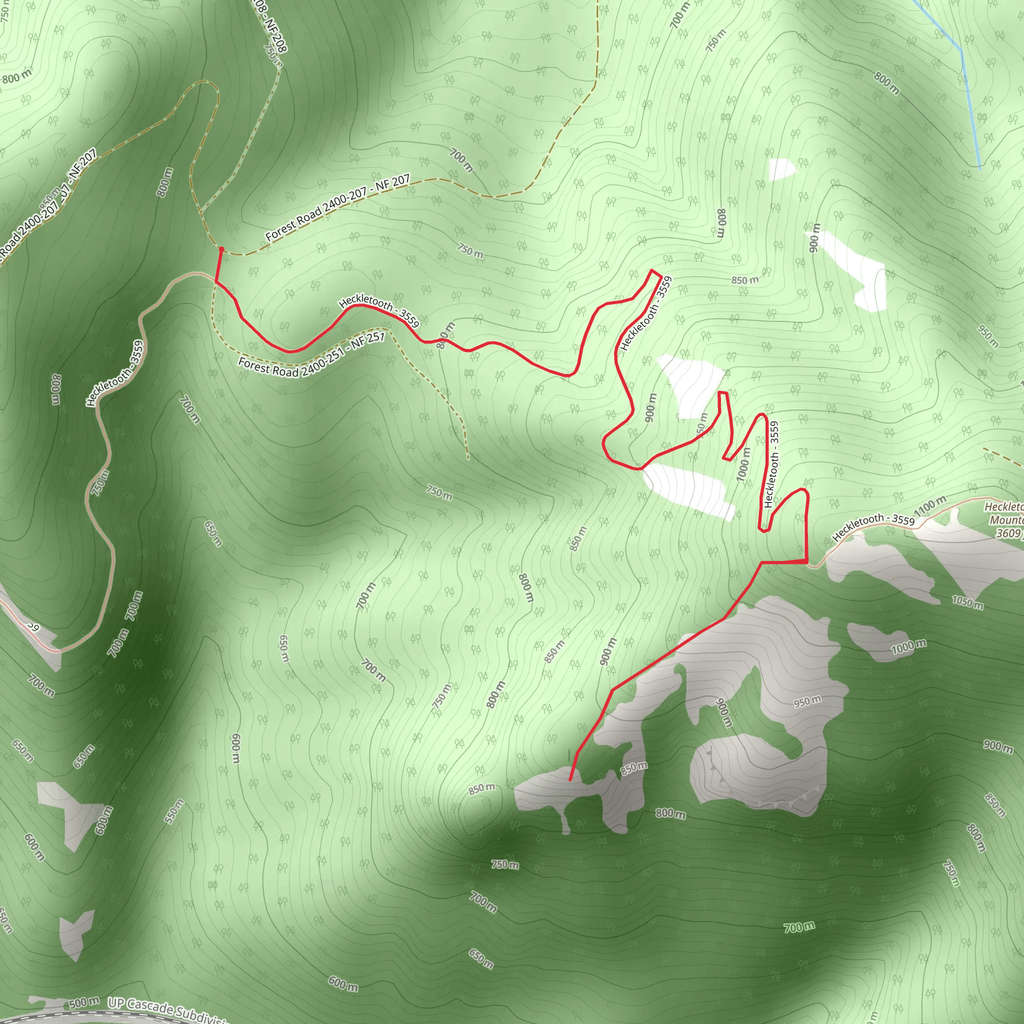 Eugene to Crest Trail mobile static map