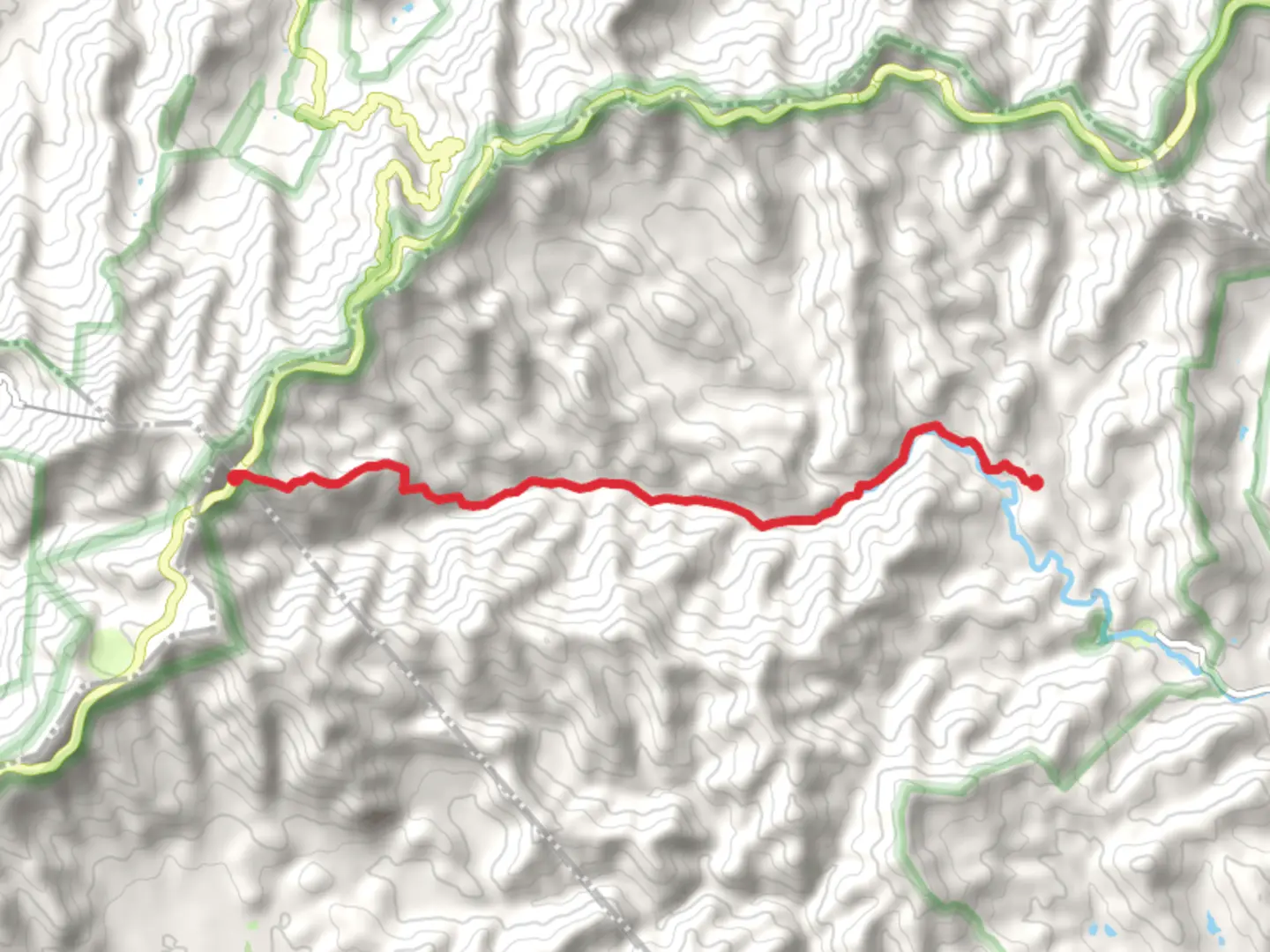 An image depicting the trail Hendersonville Reservoir and Big Creek and its surrounding area.