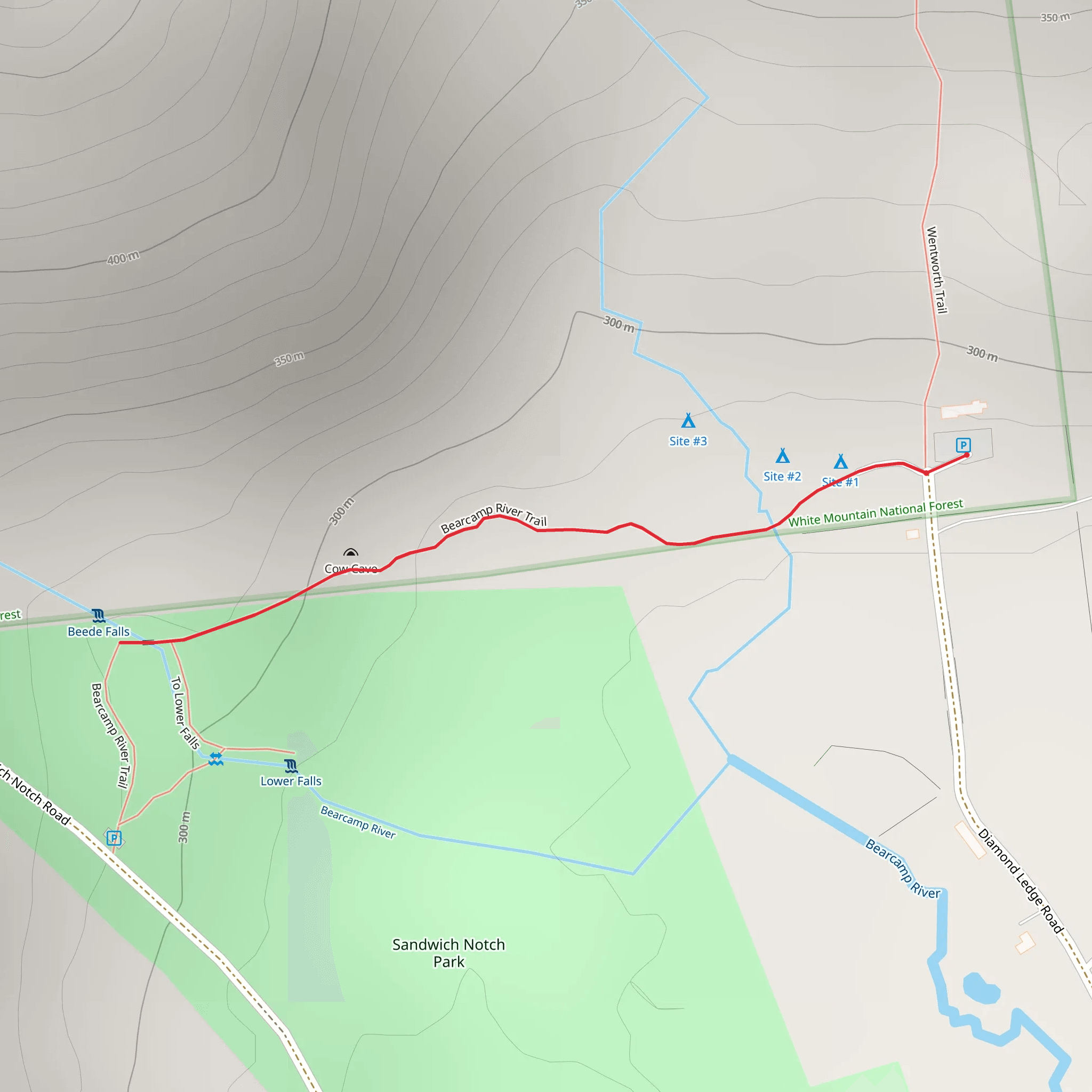 Bearcamp River Trail mobile static map