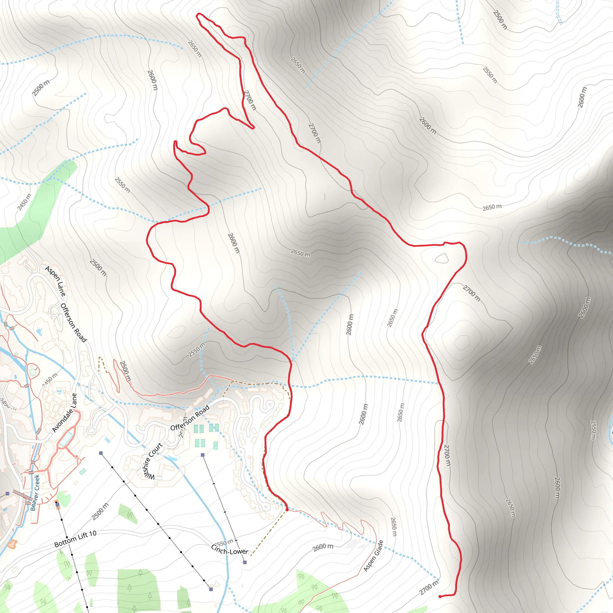 Eastern Hillside Trail mobile static map