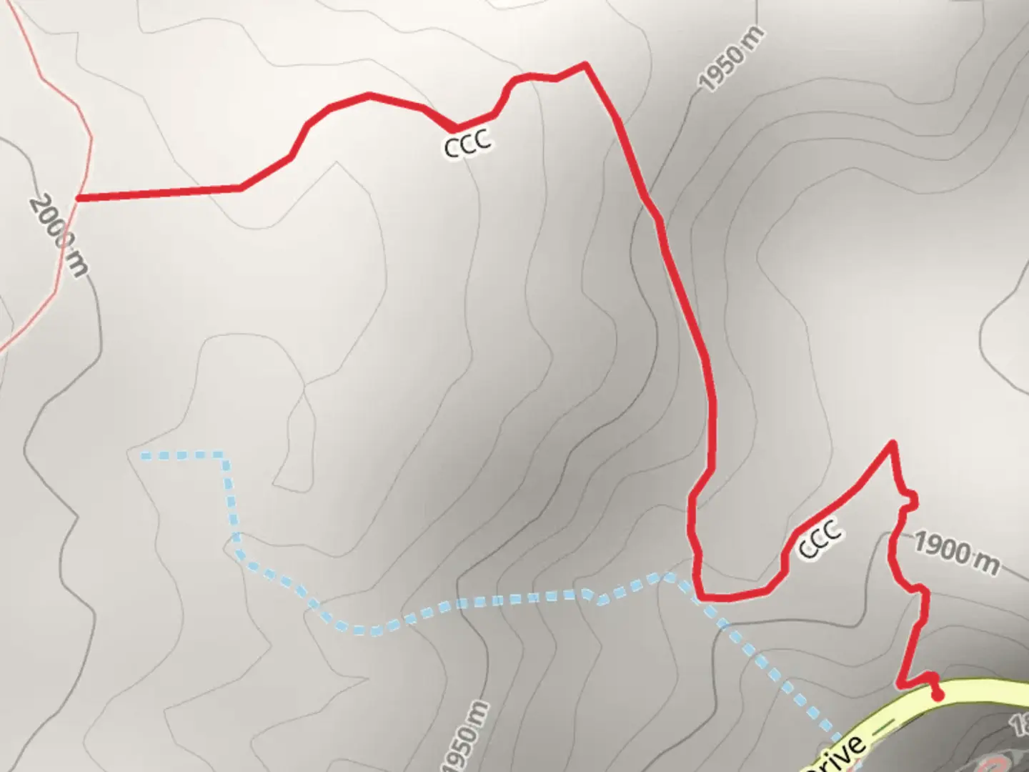 An image depicting the trail CCC Trail Out and Back and its surrounding area.