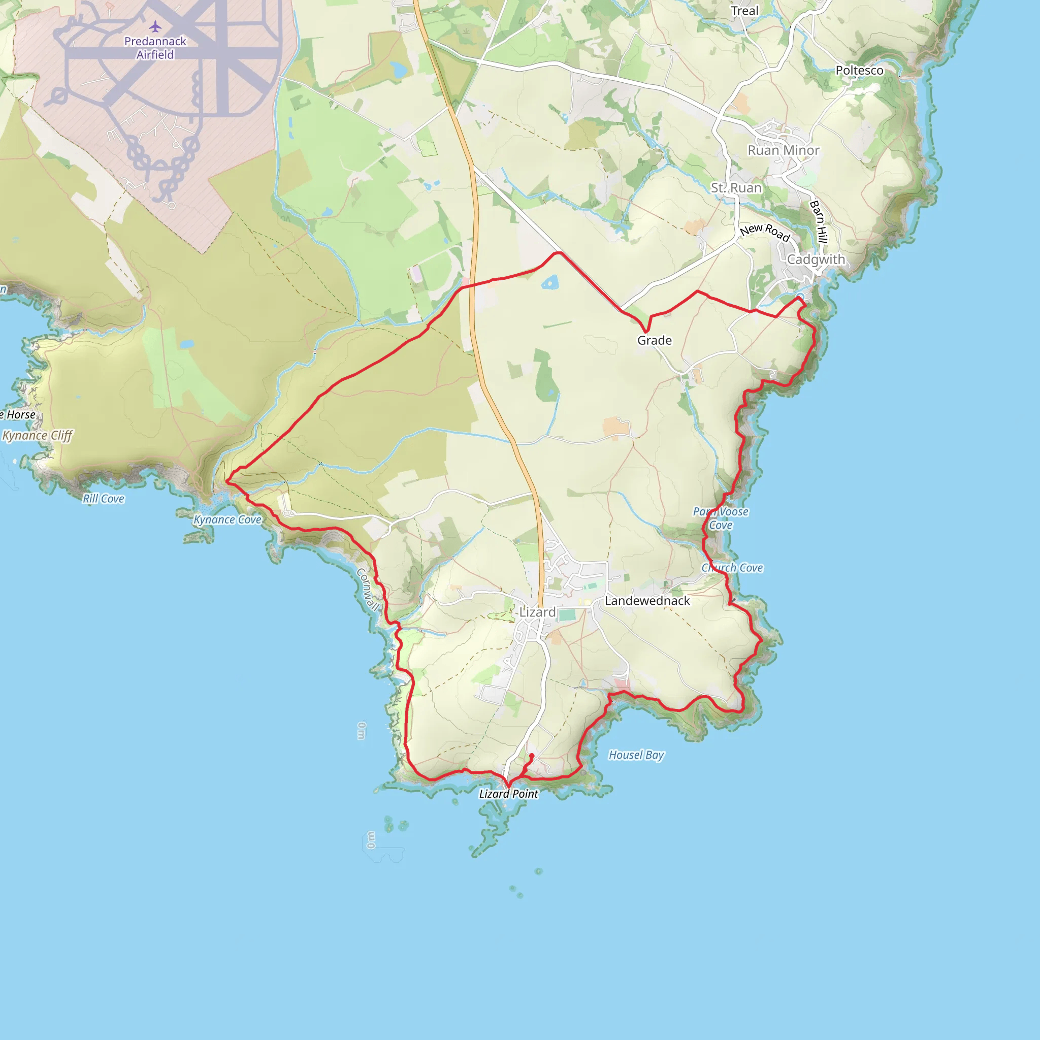 Lizard NNR, Bass Point and Chough's Ogo Loop mobile static map
