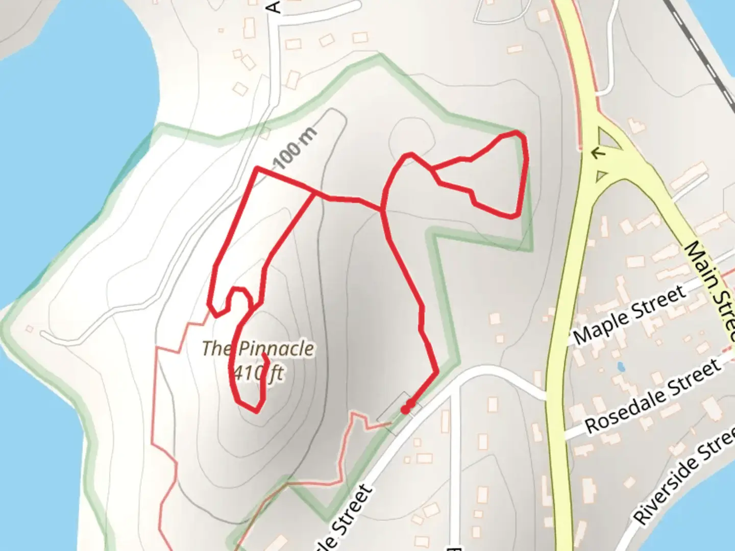 An image depicting the trail The Pinnacle Loop and its surrounding area.