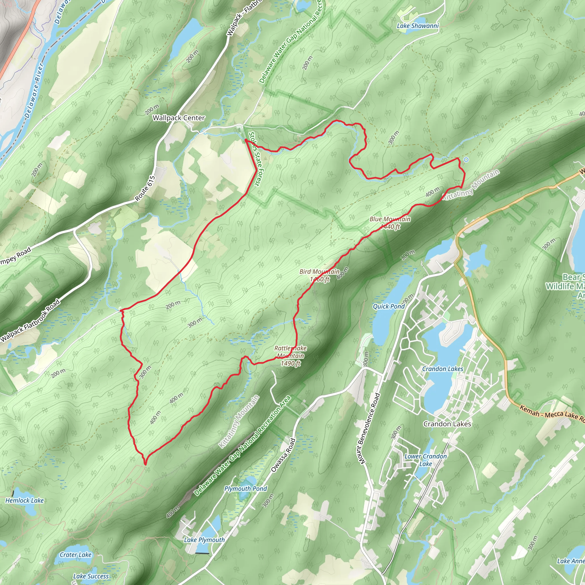 Rattlesnake Mountain via Appalachian Trail mobile static map