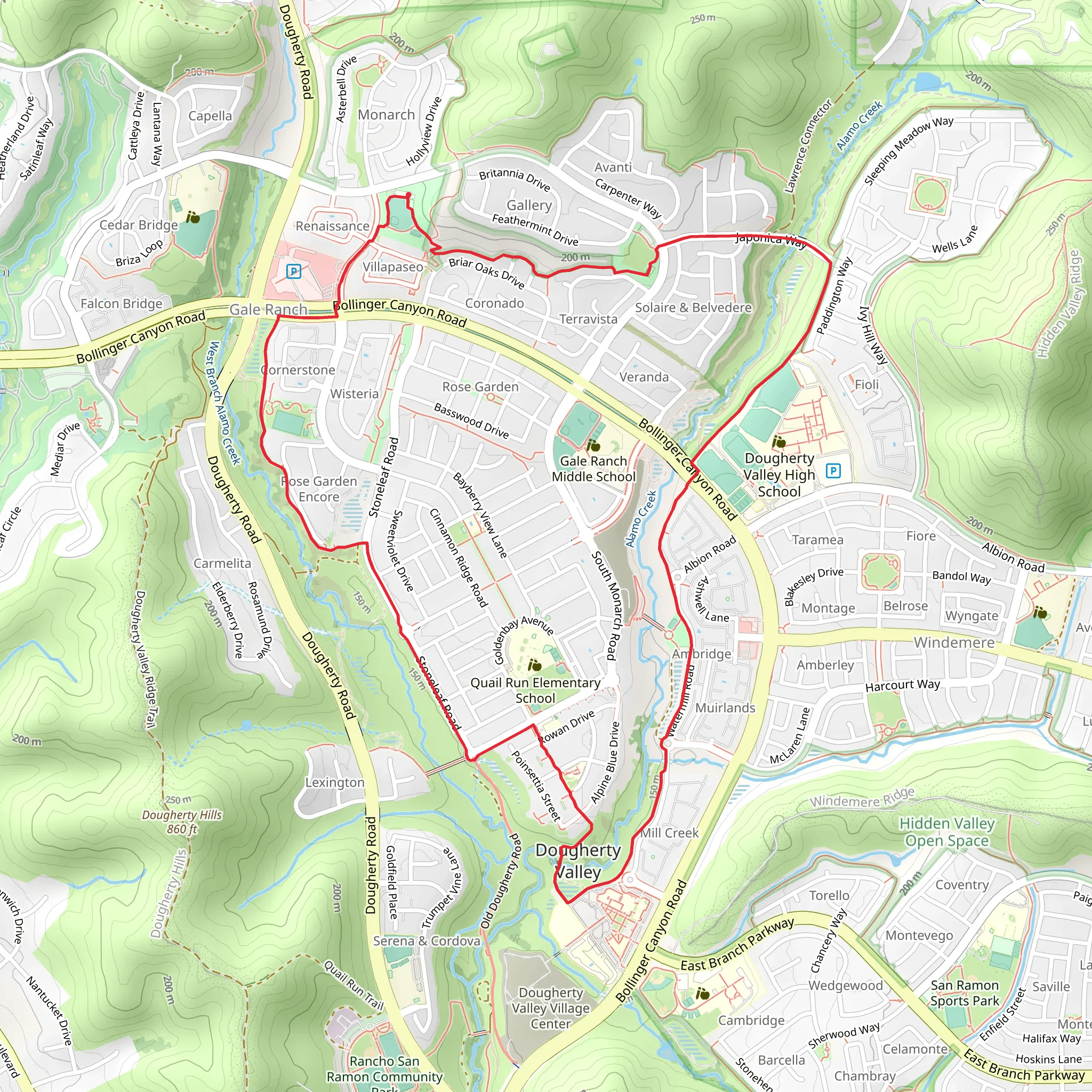 Mosaic Park Loop mobile static map
