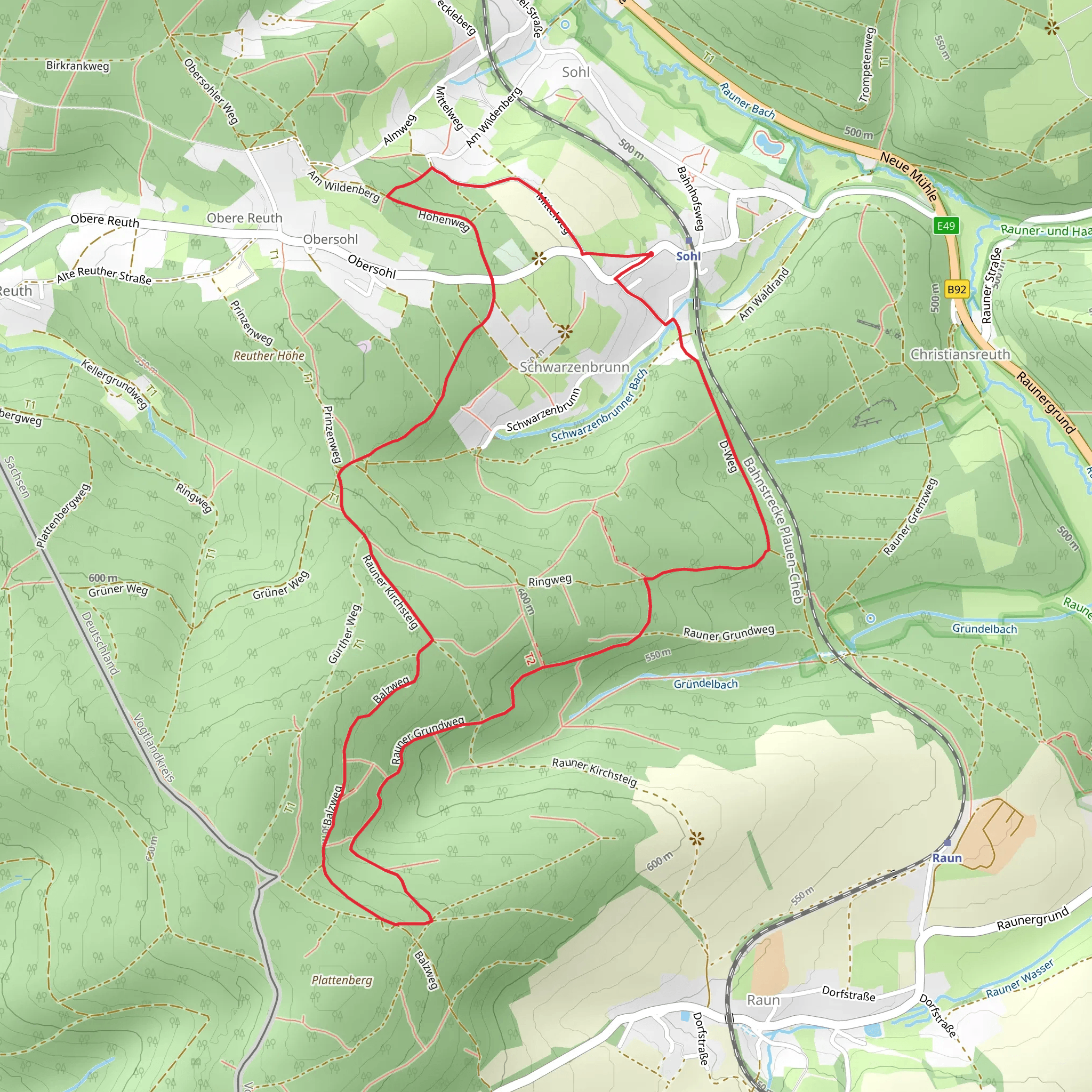Schwarzenbrunn Loop - Sohl mobile static map