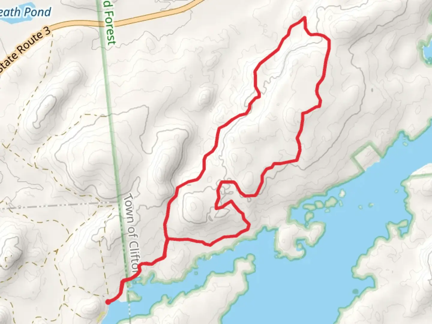 An image depicting the trail Peavine Swamp Trail via Oswegatchie River Loop and its surrounding area.