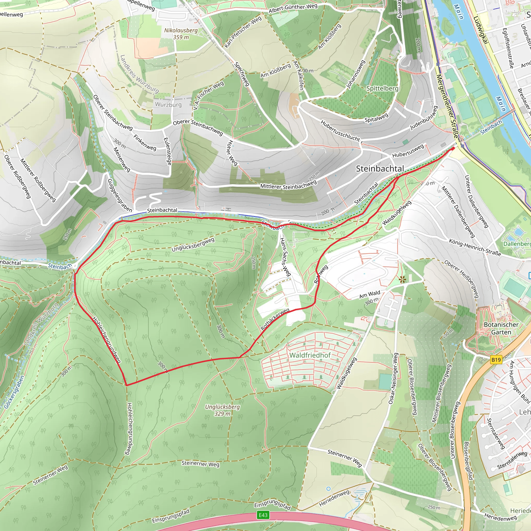 Steinbachtal and Unglücksberg Loop mobile static map