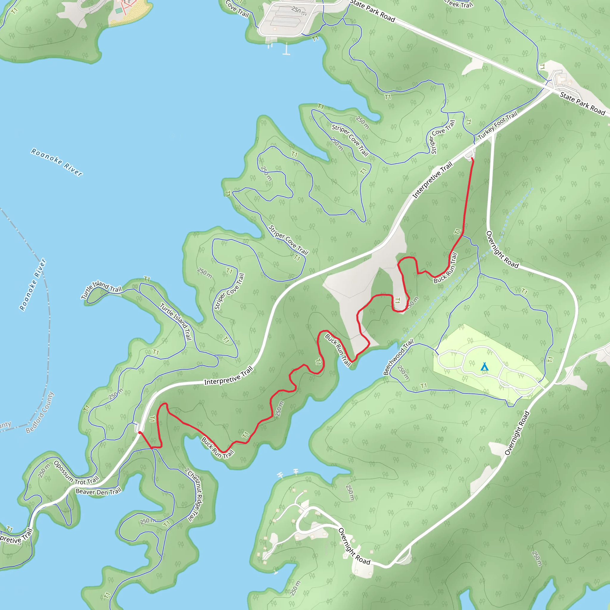 Buck Run Trail mobile static map