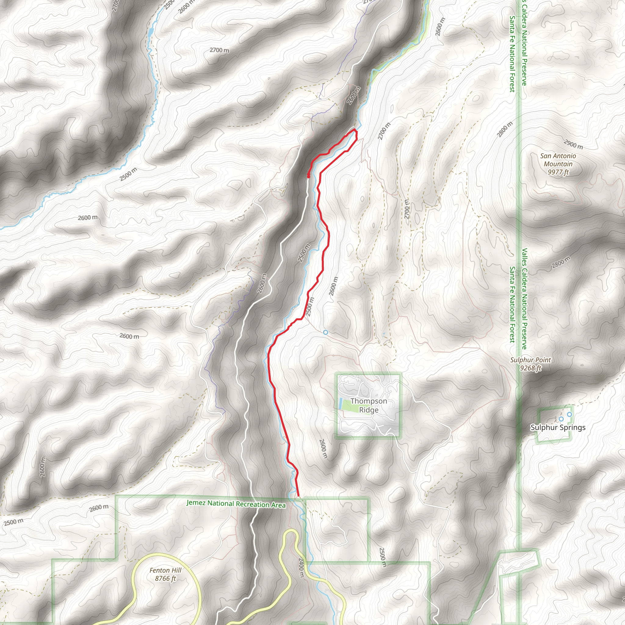San Antonio Creek Trail mobile static map
