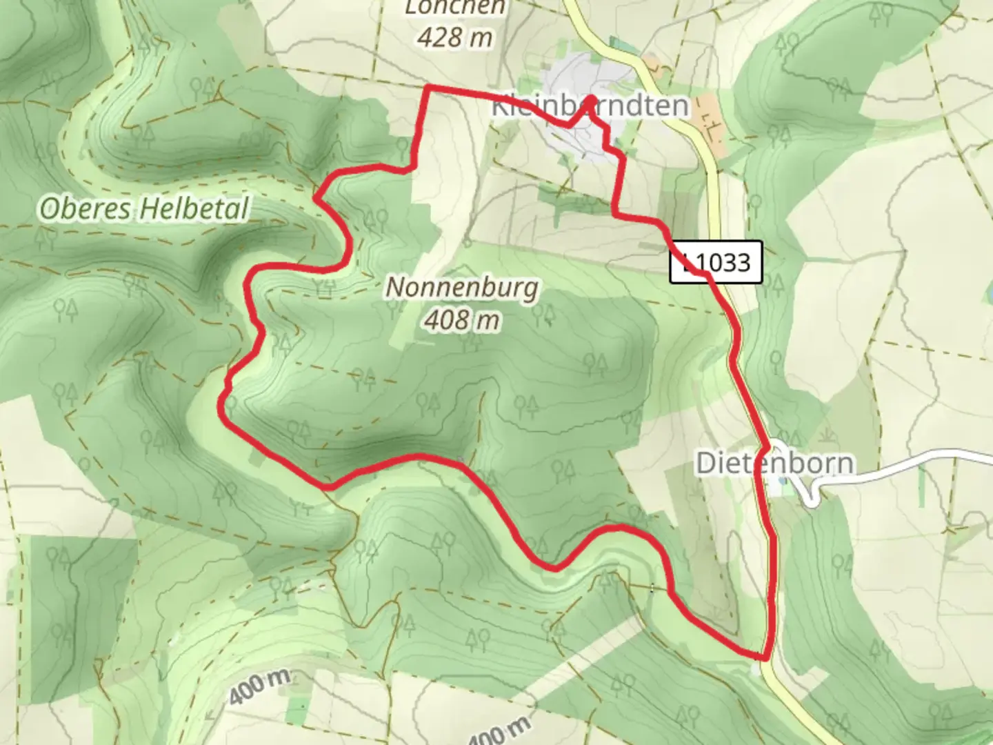 An image depicting the trail Helbetal-Rundweg Kleinberndten and its surrounding area.