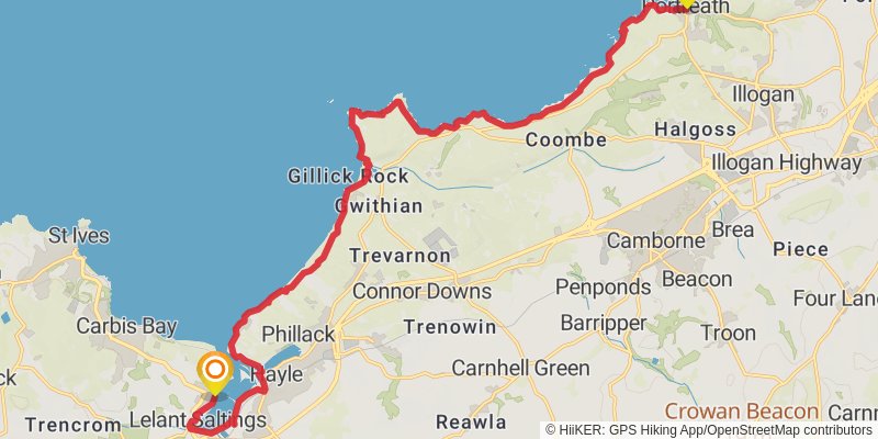 Cornwall Coast Path stage 11 Map