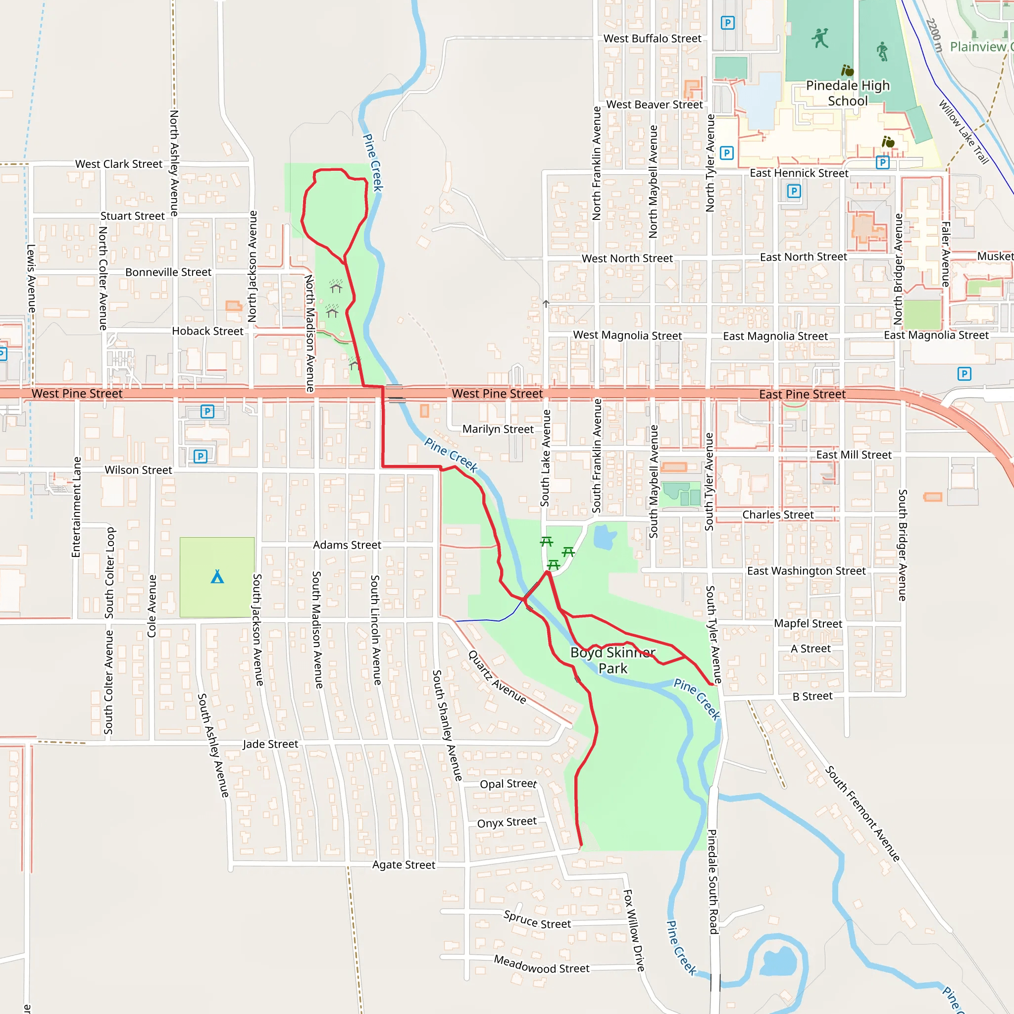 American Legion and Boyd Skinner Parks mobile static map