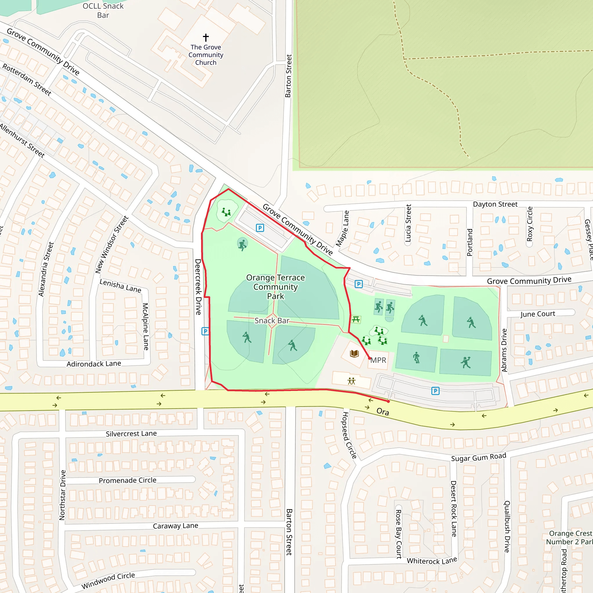 Orange Terrace Community Park Loop mobile static map