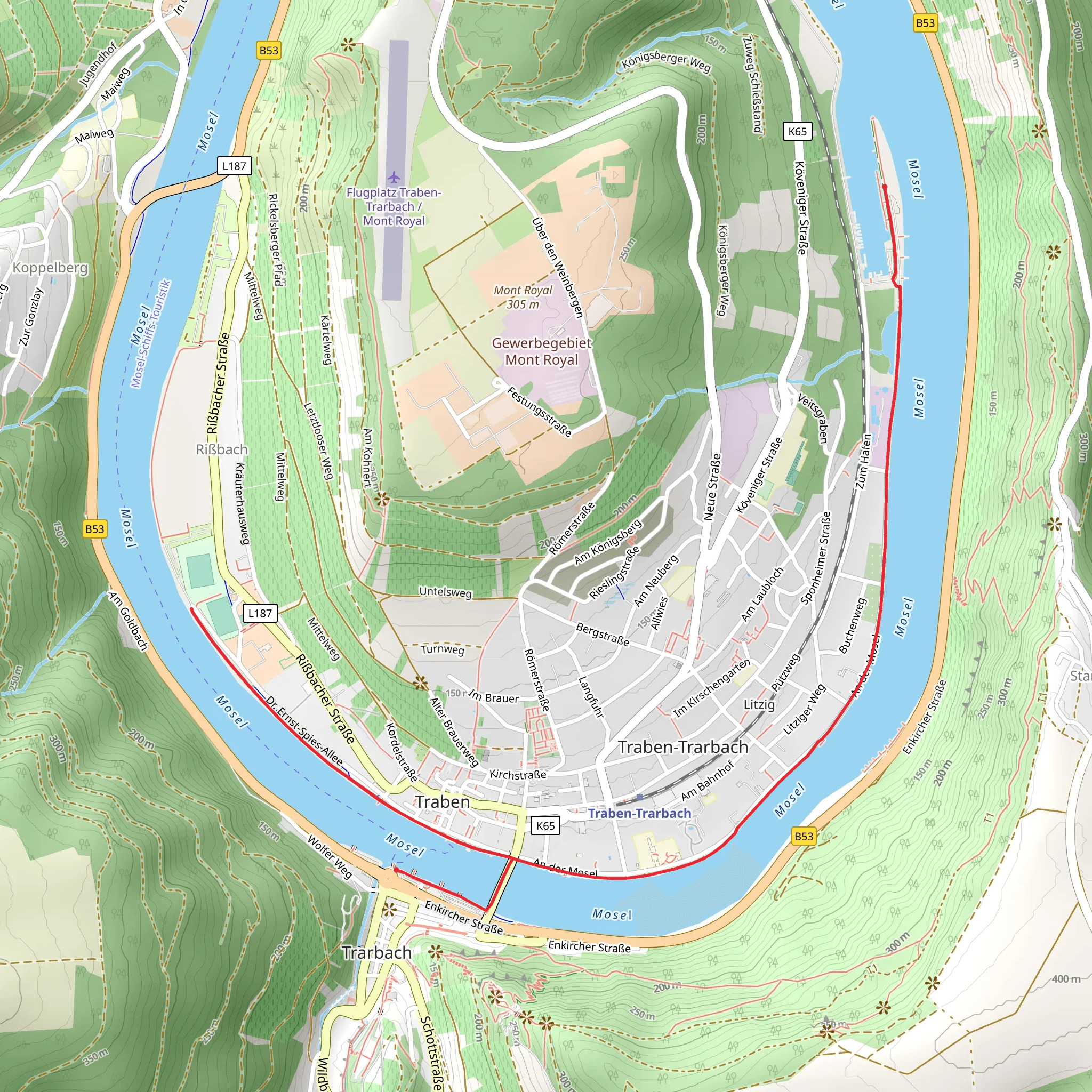 Mosel Walk in Traben Trarbach mobile static map