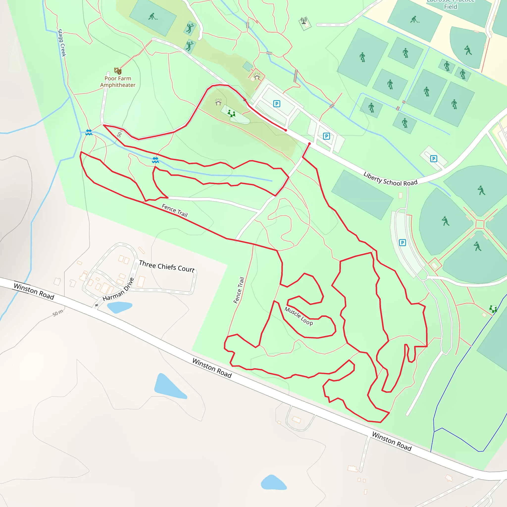 Muscle and Fence Loop mobile static map