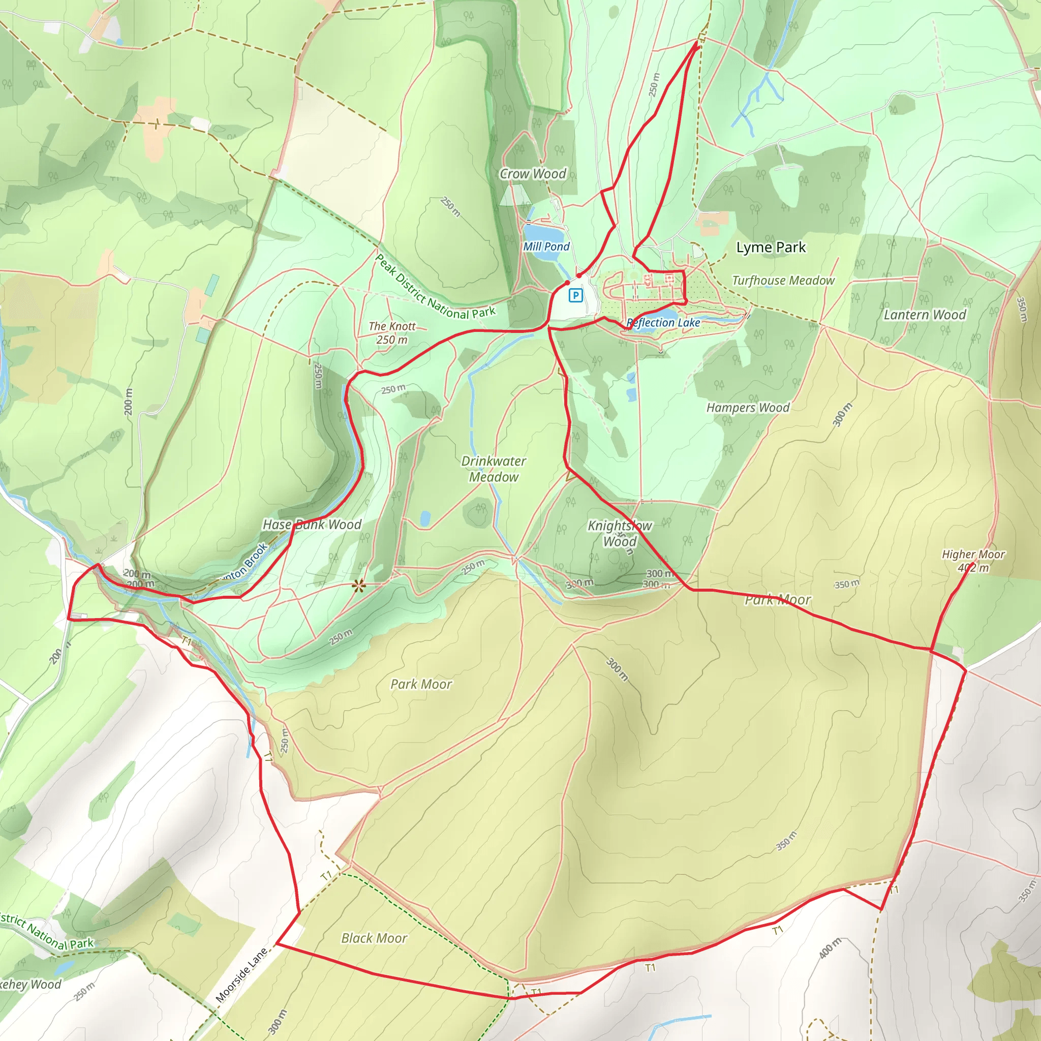 Dale Top - Park Moor from Lyme Park mobile static map