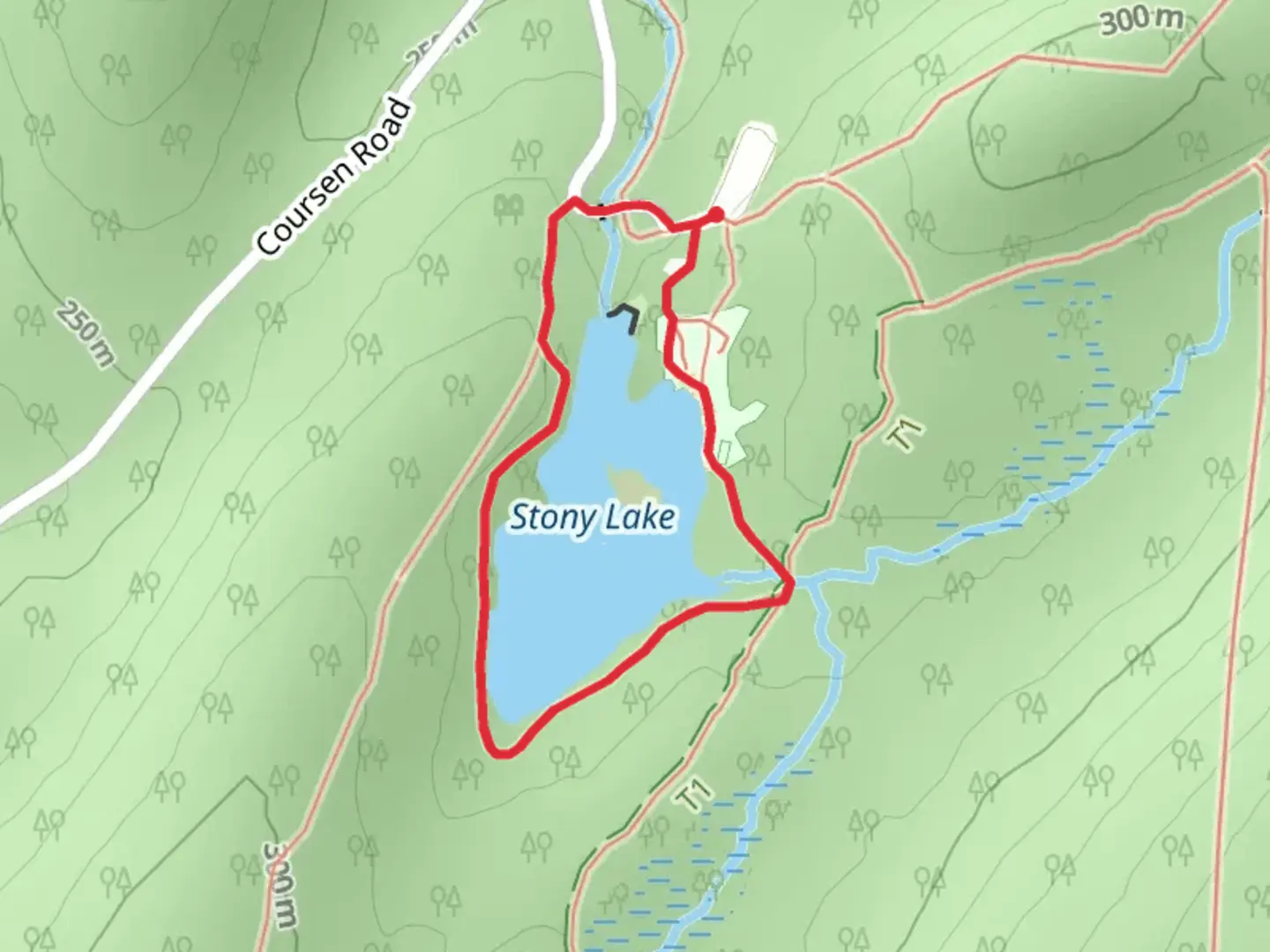 An image depicting the trail Stony Lake Loop and its surrounding area.