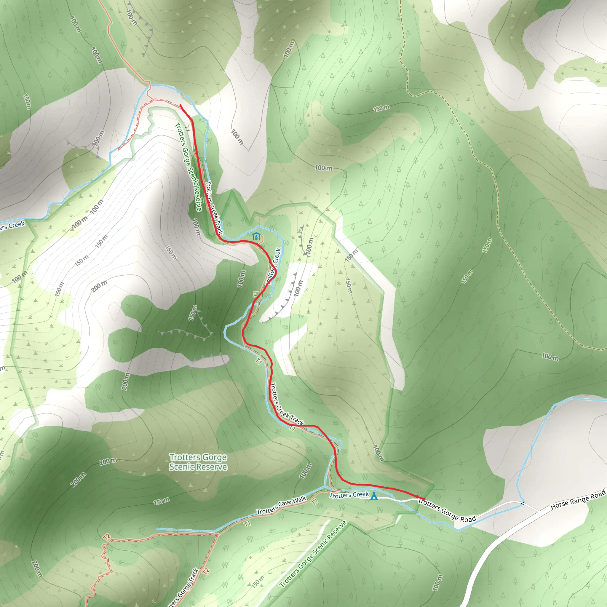 Trotters Creek Track mobile static map
