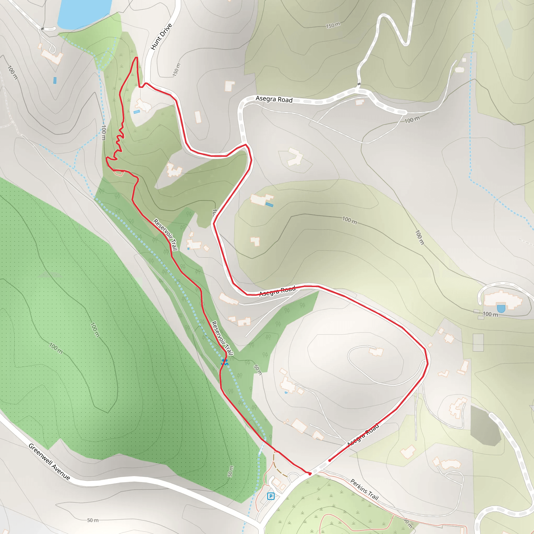 Reservoir Trail and Hunt Drive Loop mobile static map