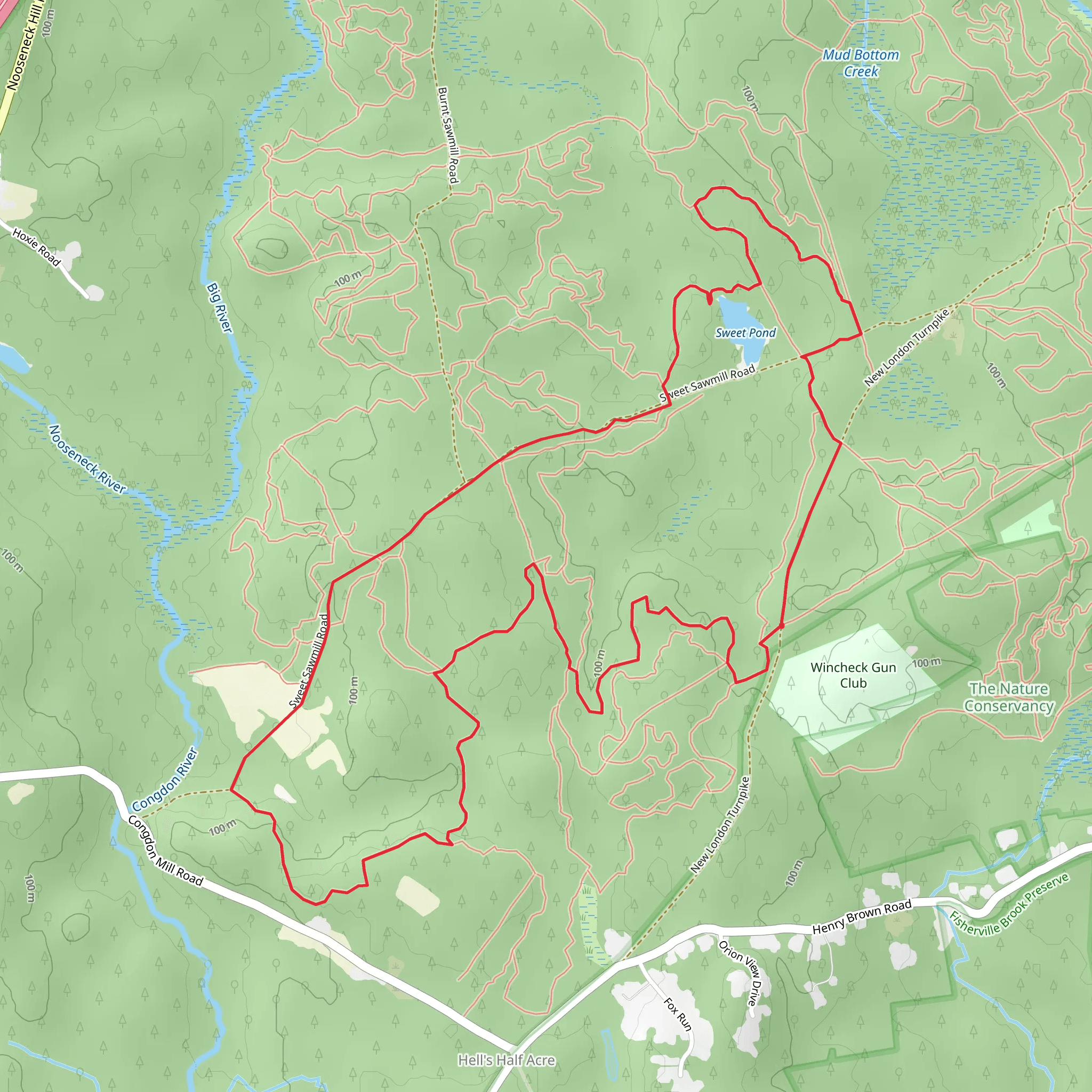 New London Turnpike, Cat Burglar and Fisher Cat Loop mobile static map