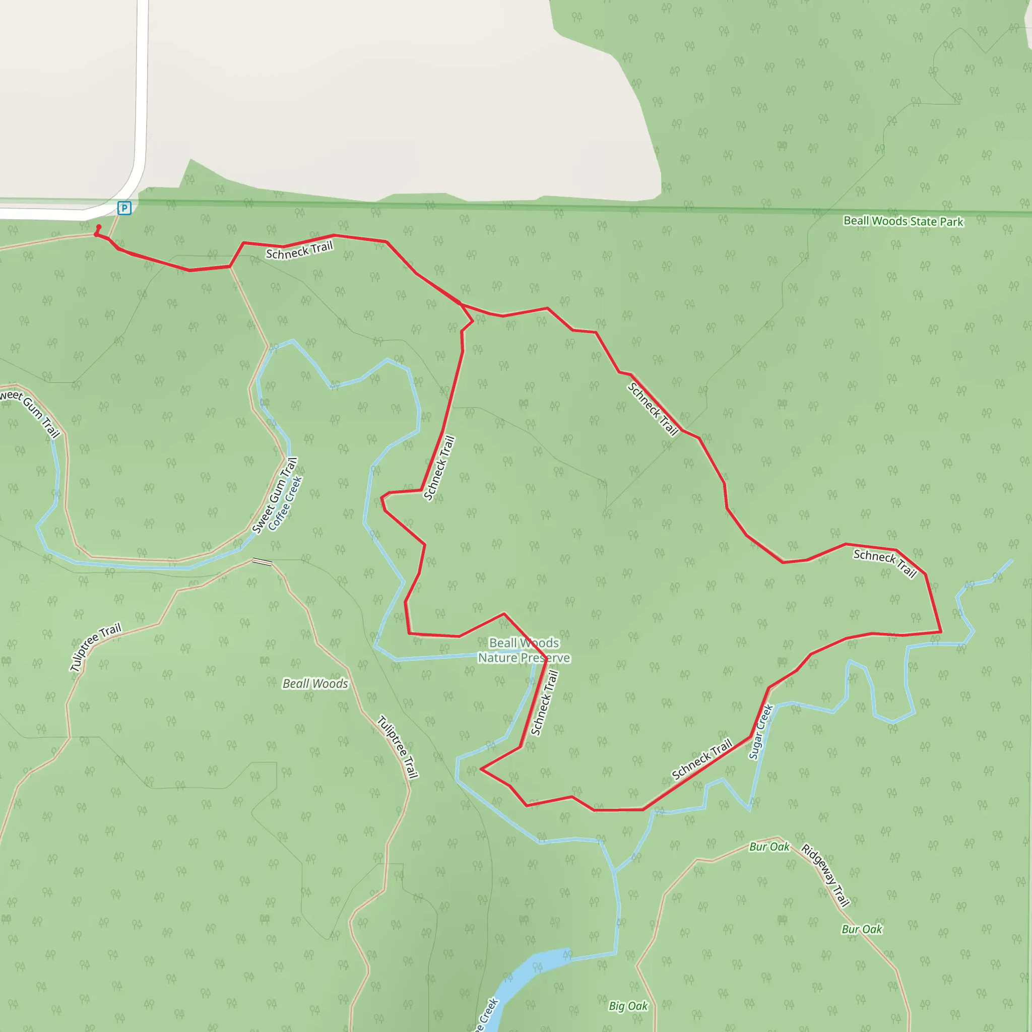 Schneck Loop Trail mobile static map