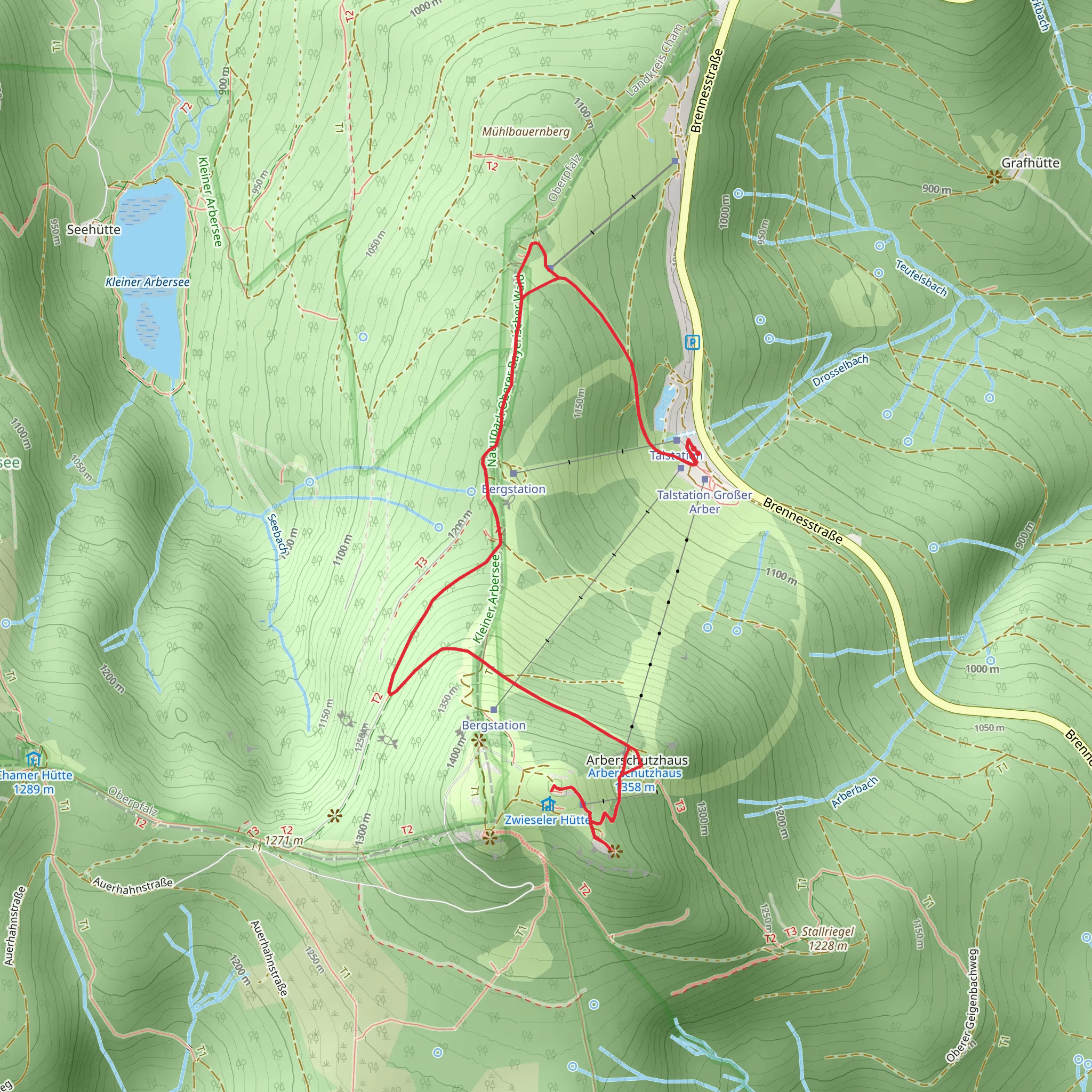 Grosser Arber via Wanderweg 9 mobile static map