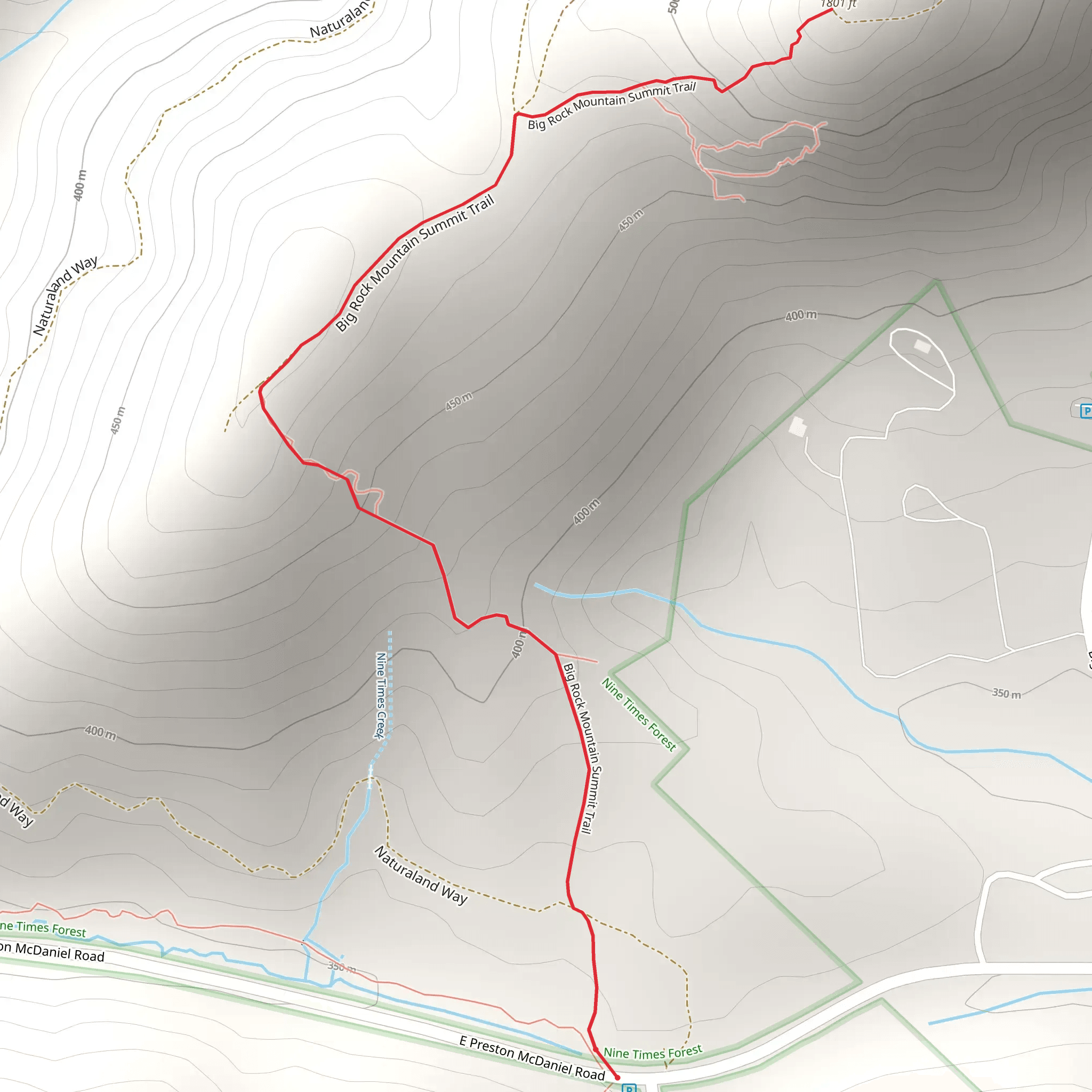 Big Rock Mountain via E Preston McDaniel Road mobile static map
