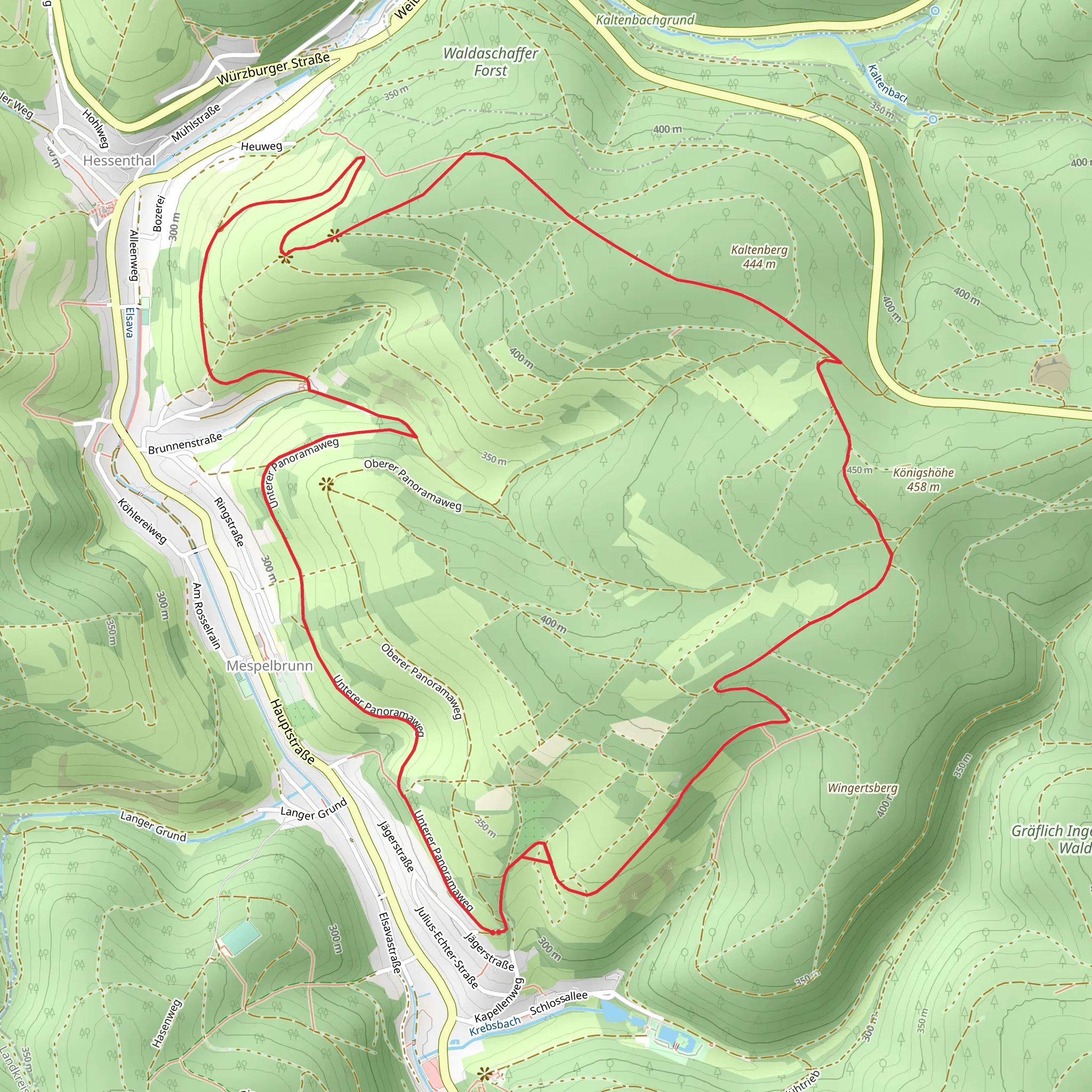 Unterer Panoramaweg Loop mobile static map