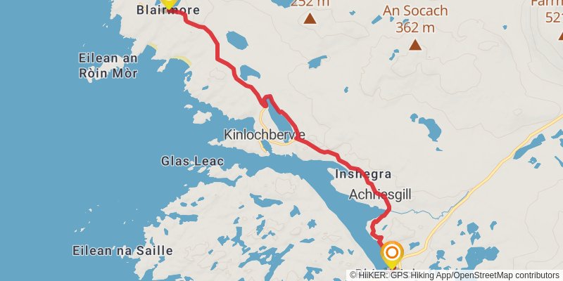 Cape Wrath Way East stage 20 Map