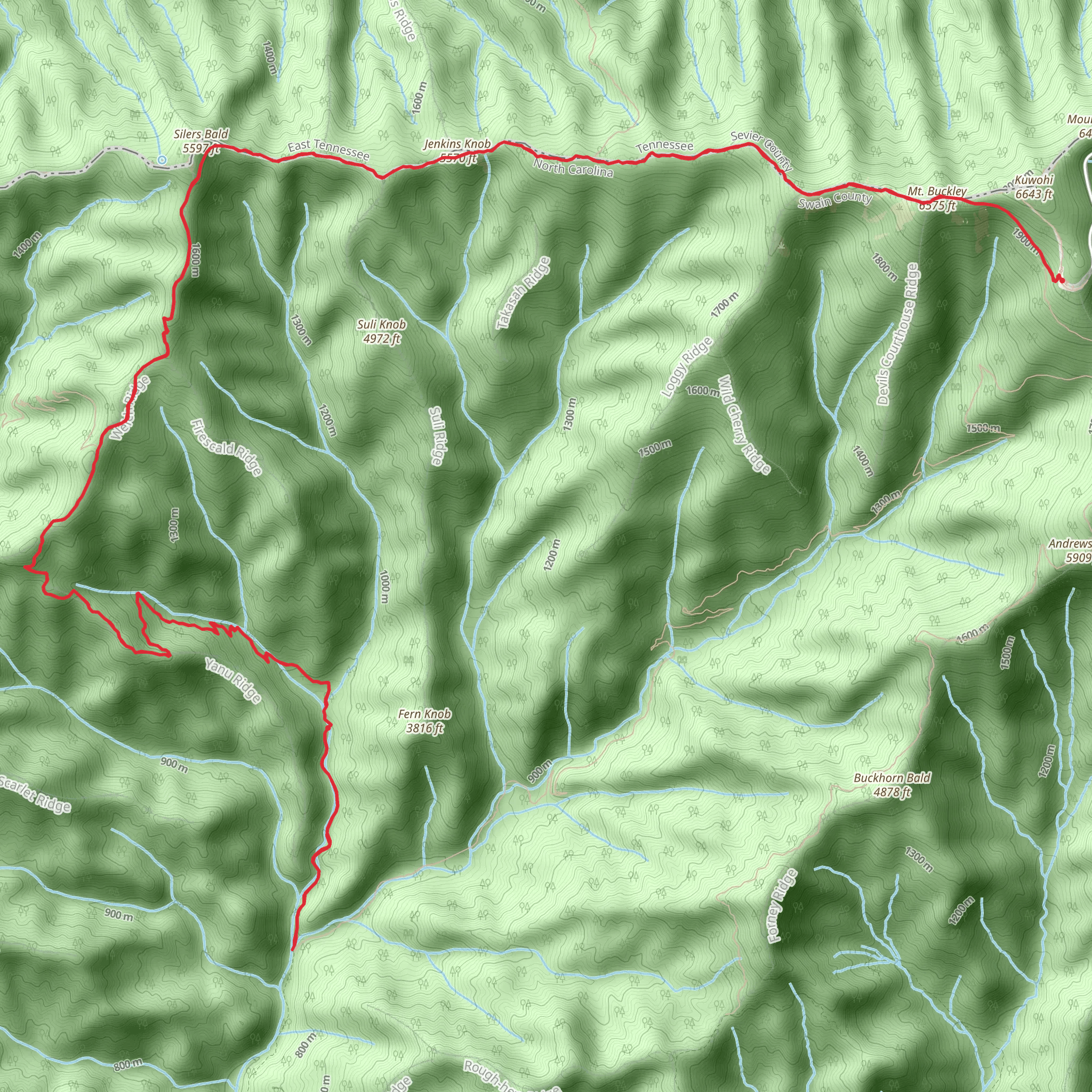 Jonas Creek via Appalachian Trail mobile static map