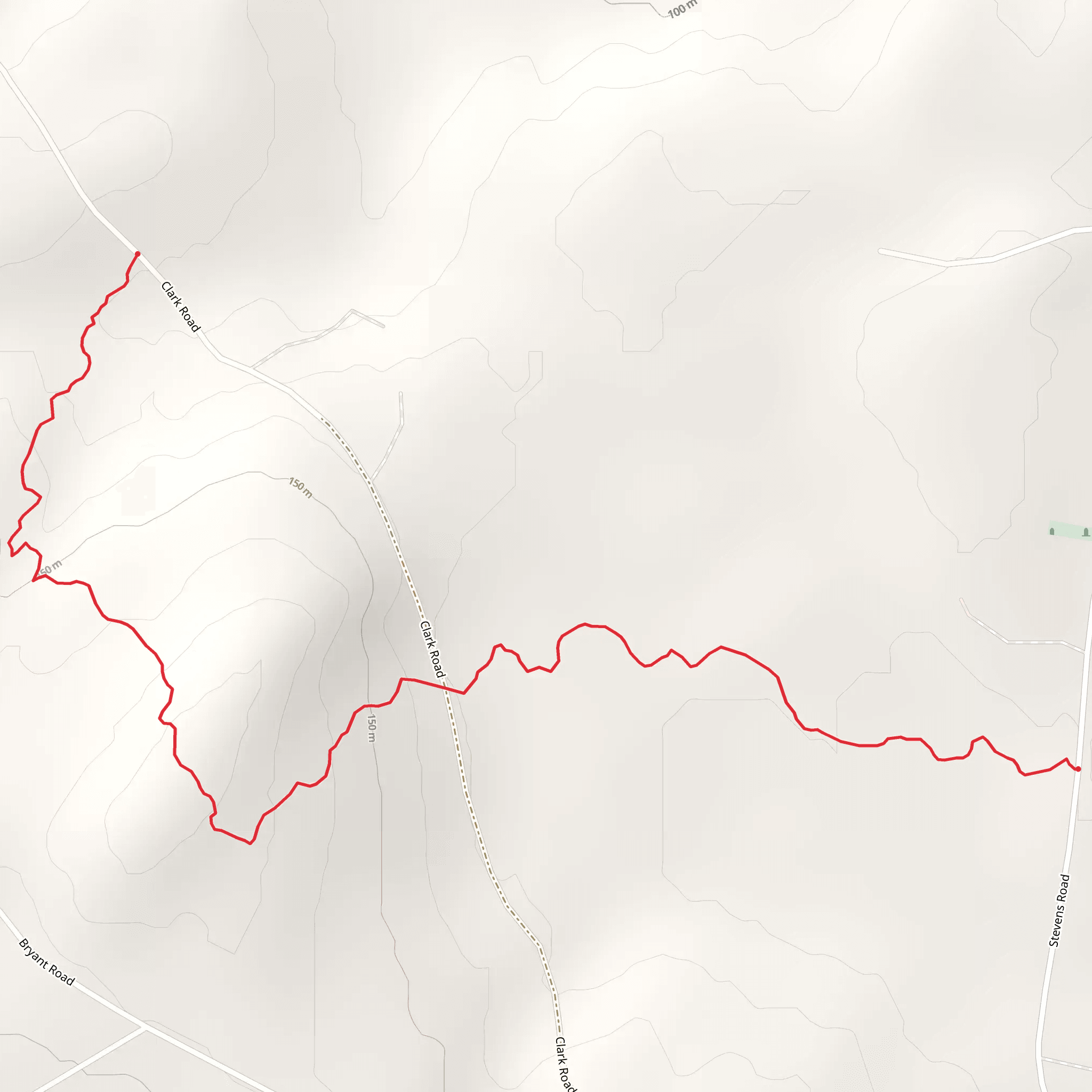 Clark Road to Stevens Road mobile static map
